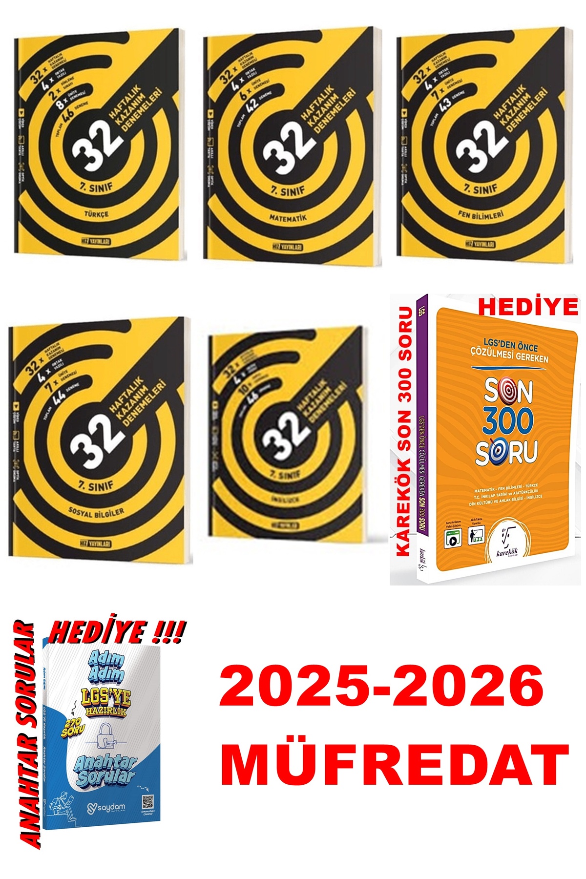 ニキチッチさんのほん 7冊セット Hız Yayınları HIZ 2026 MÜFREDAT 7.SINIF 32 HAFTALIK DENEME TÜM
