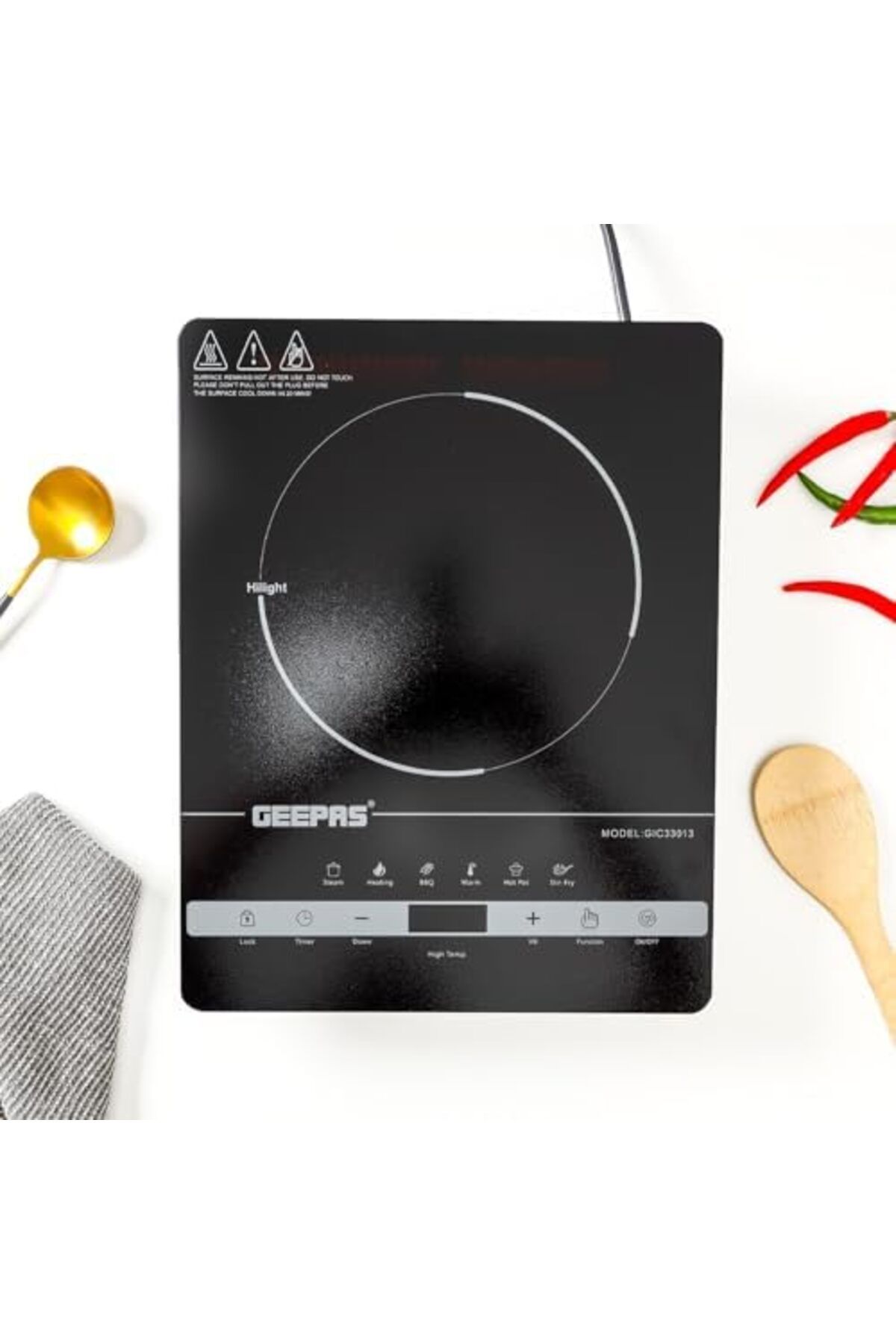 Geepas-4 Digit LED Display Digital Infrared Cooker, GIC33013 4