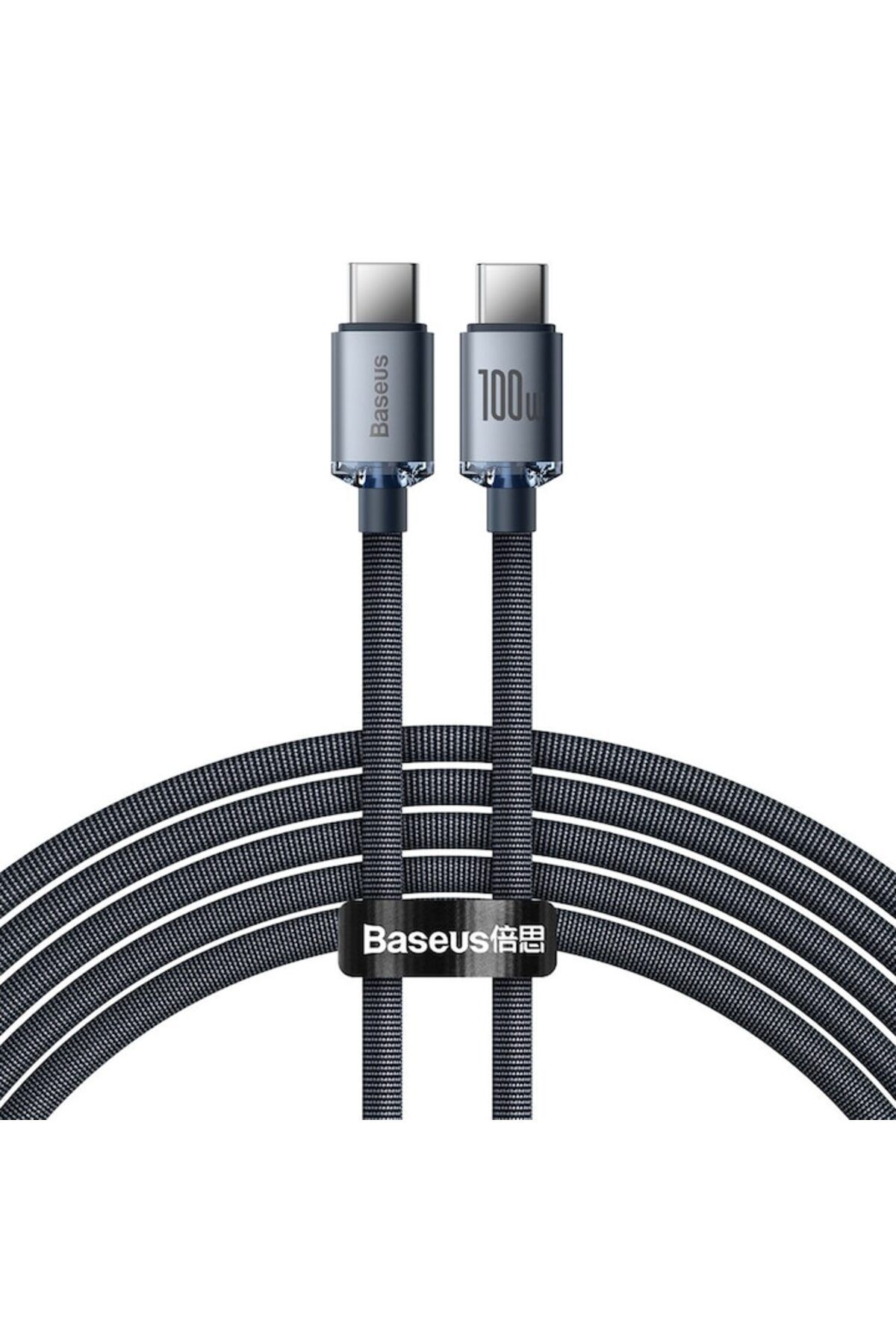 Baseus-Cablu de alimentare de date de la tip C la tip C 100W, GEAR Protect, 2m, Alumix, Deep Dark 2