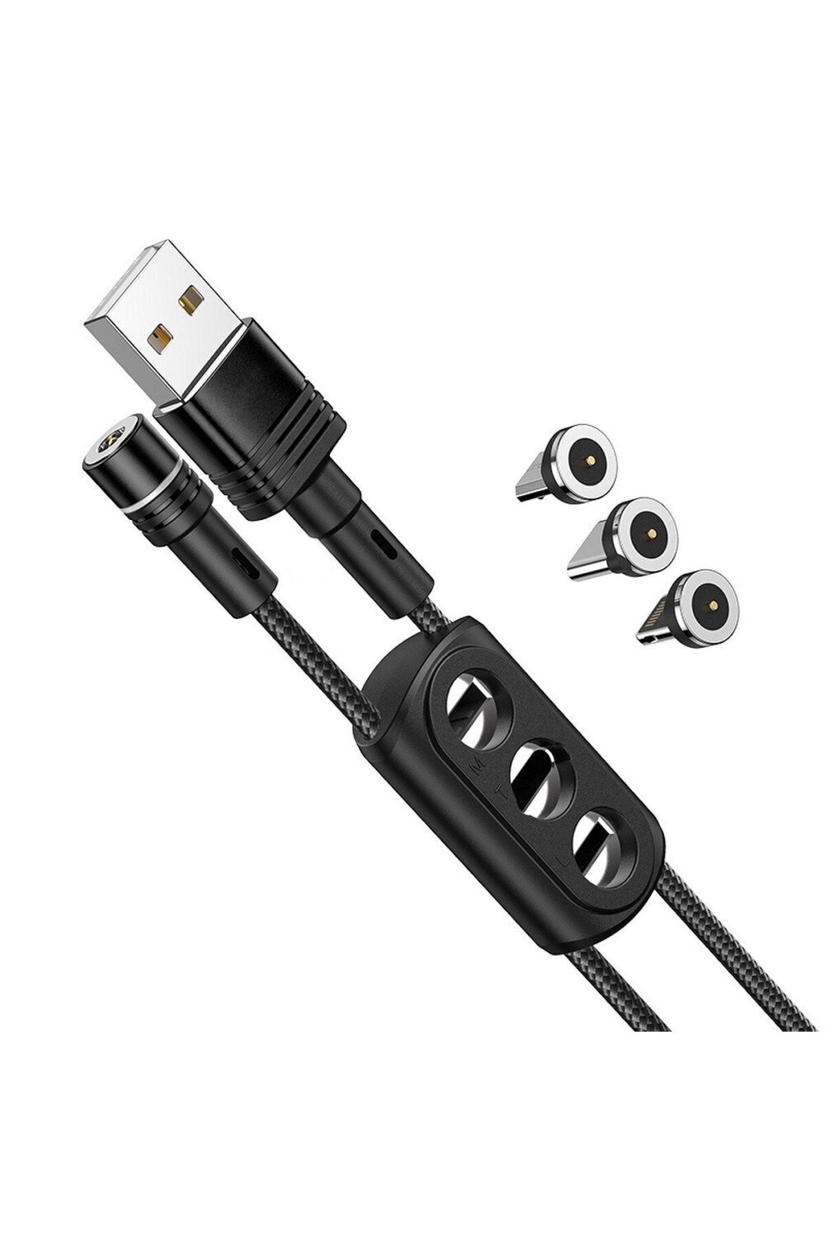 Gear-Cablu de încărcare USB-A la Lightning, Tip-C, Micro-USB, Turbo 20W, 2.4A, 1.2m, Alumix, Deep D 4