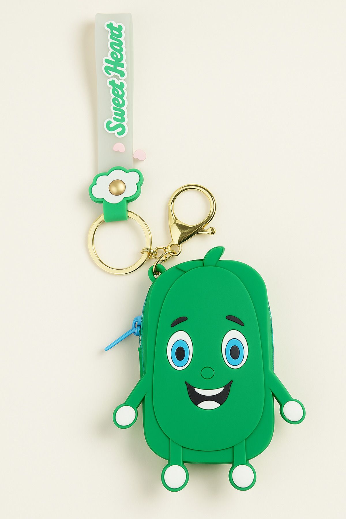 Bittox-Silicone Keychain with Cute Smiley Face Character & Mini Wallet-Easy Carry in Purse 1