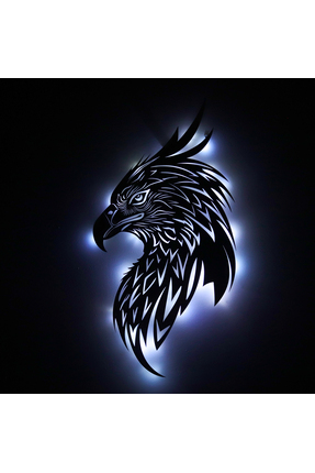 Lucenda Ledli Işıklı Portre Kartal Figürlü Tablo Duvar Dekorlu Gece Lambası