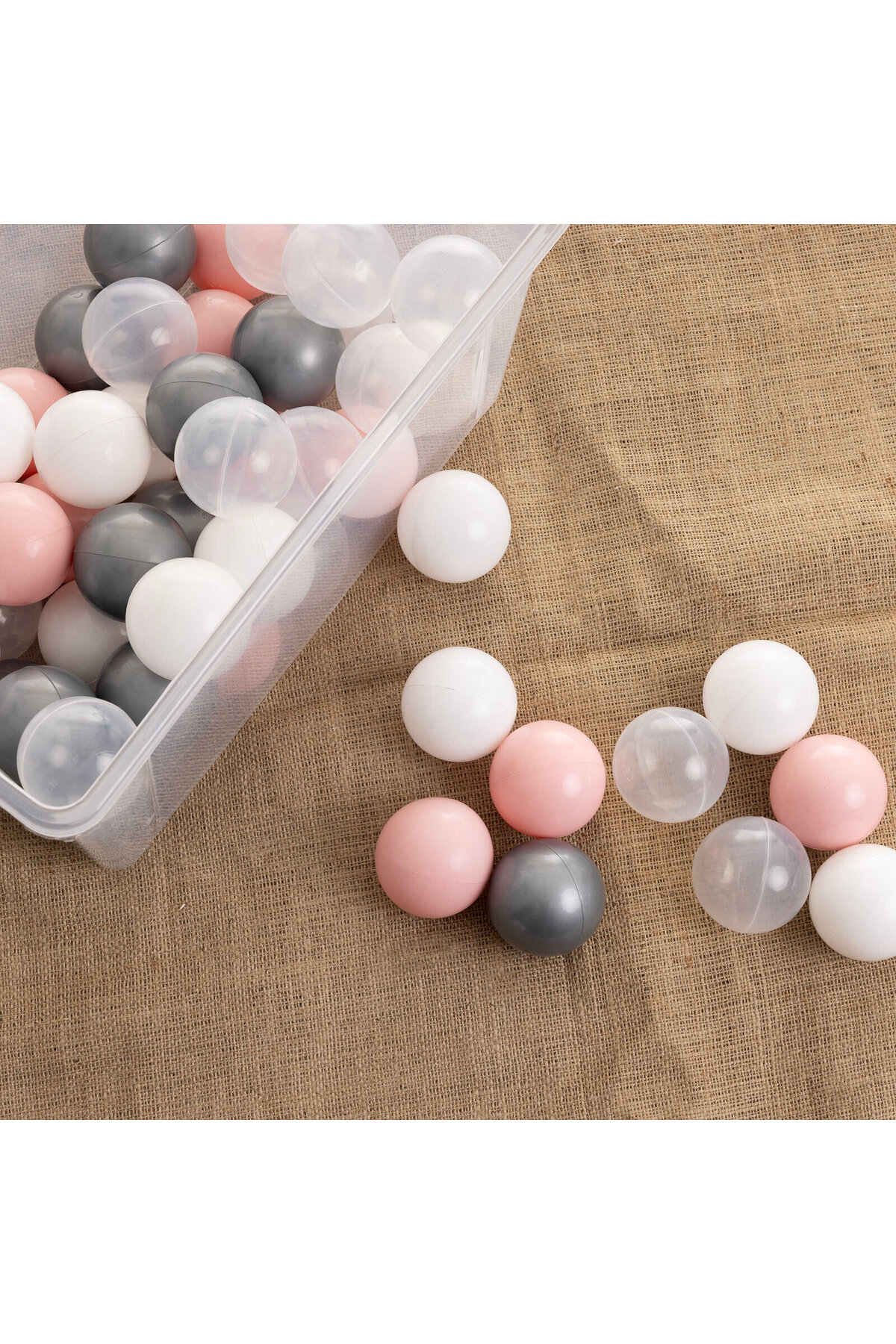 Jusso Bubble 100 ‘lü Top Havuzu Topları Pembe-Gri fotoğrafı 4 (önizleme)