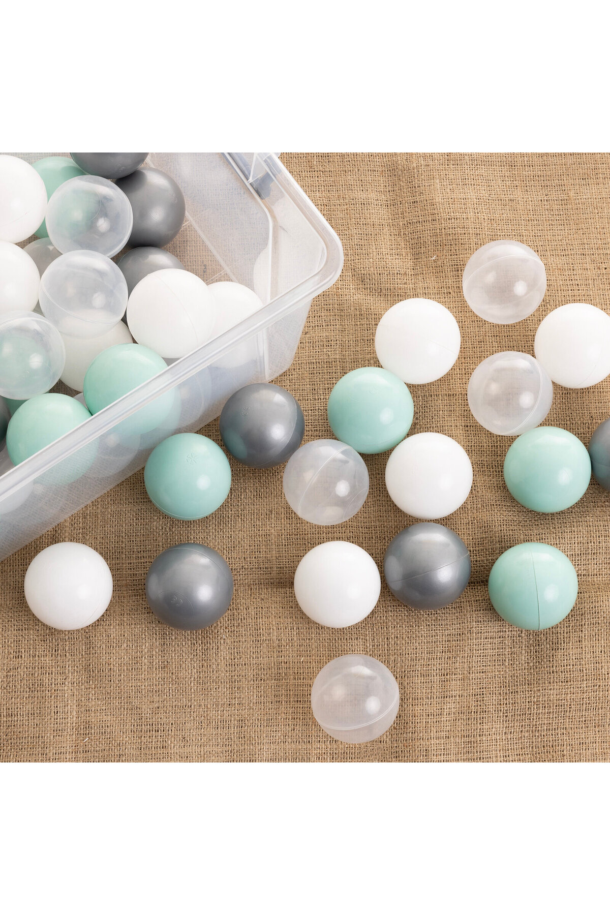 Jusso Bubble 100 ‘lü Top Havuzu Topları Yeşil-Gri fotoğrafı 4 (önizleme)