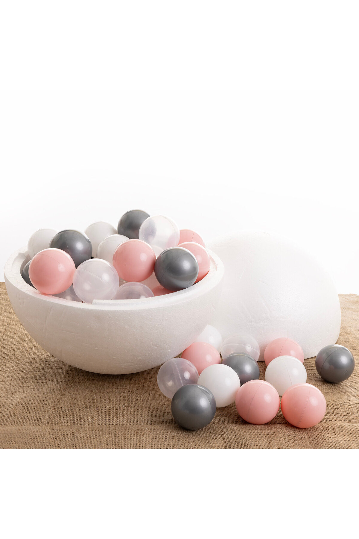 Jusso Bubble 100 ‘lü Top Havuzu Topları Pembe-Gri fotoğrafı 2 (önizleme)