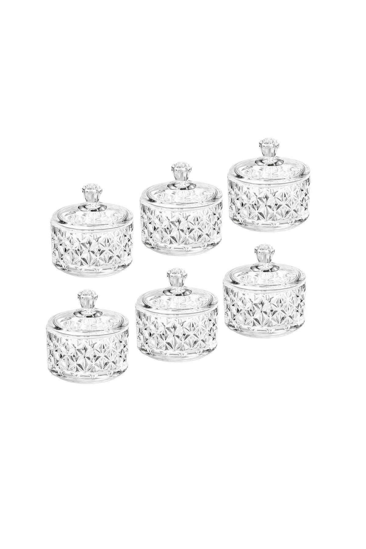 Dania-A set of 6 glass containers for serving sweets, nuts, dates, and all other presentations and occasions. 2