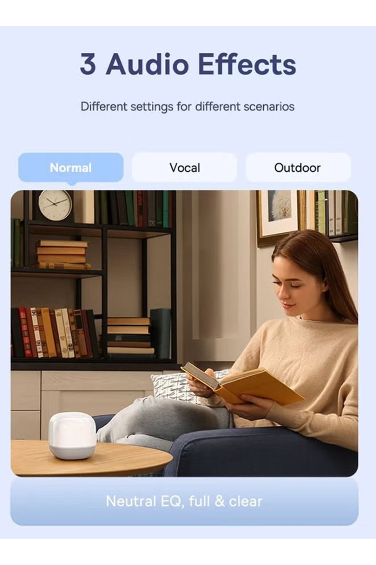Baseus-مكبر صوت AeQur V2 المحمول بتقنية البلوتوث TWS - أبيض، بلوتوث 5.0 مع باس 360 درجة 3