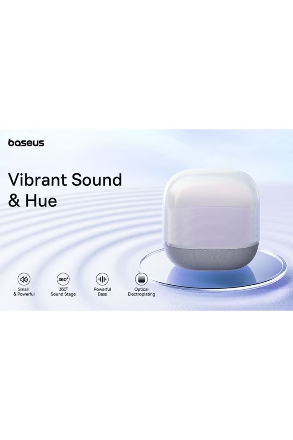 Baseus-مكبر صوت AeQur V2 المحمول بتقنية البلوتوث TWS - أبيض، بلوتوث 5.0 مع باس 360 درجة 2