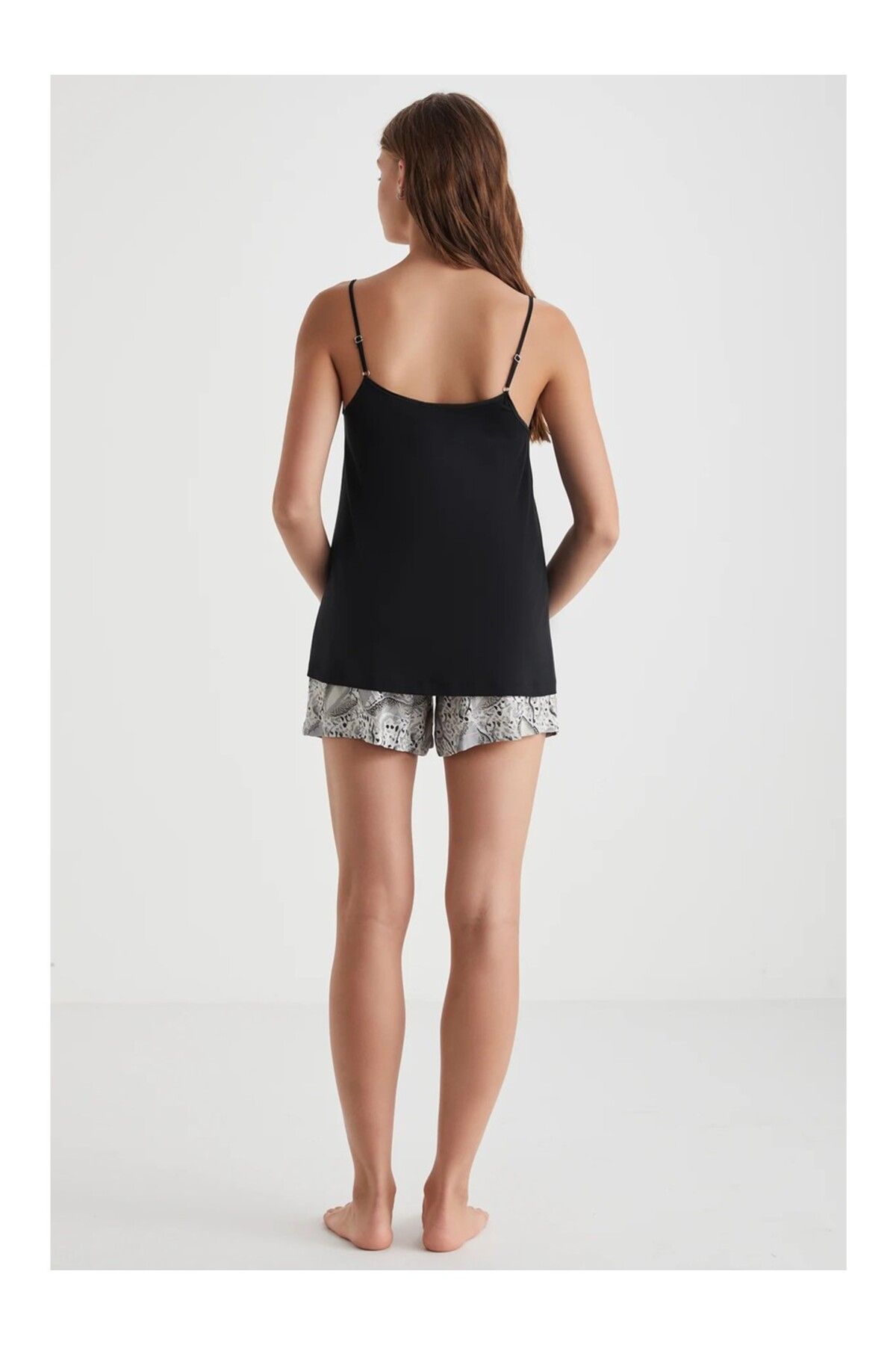 Penyemood-Soft Textured Fabric Women's Pjs Set with String Hangers Shorts 6