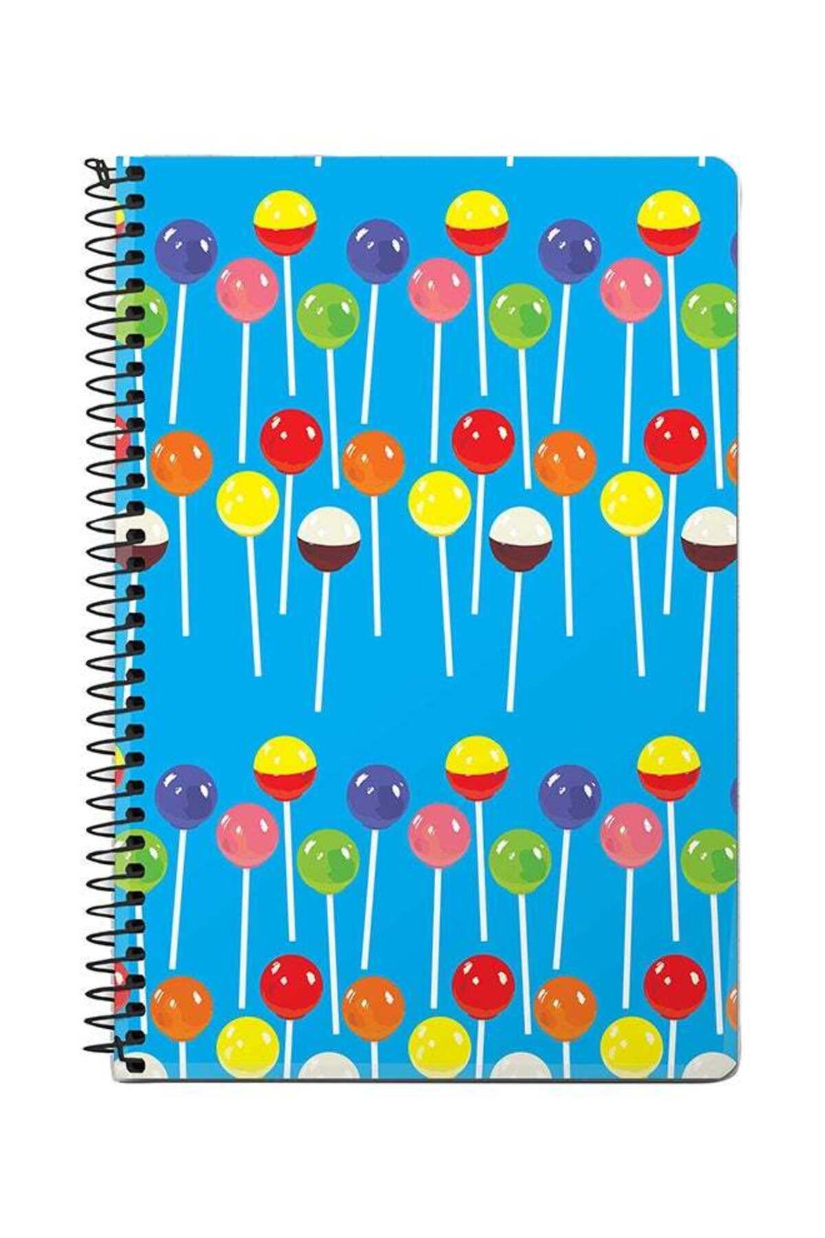 Stylizedd-Lollipop Loops A5 Spiral Notebook Blue 1