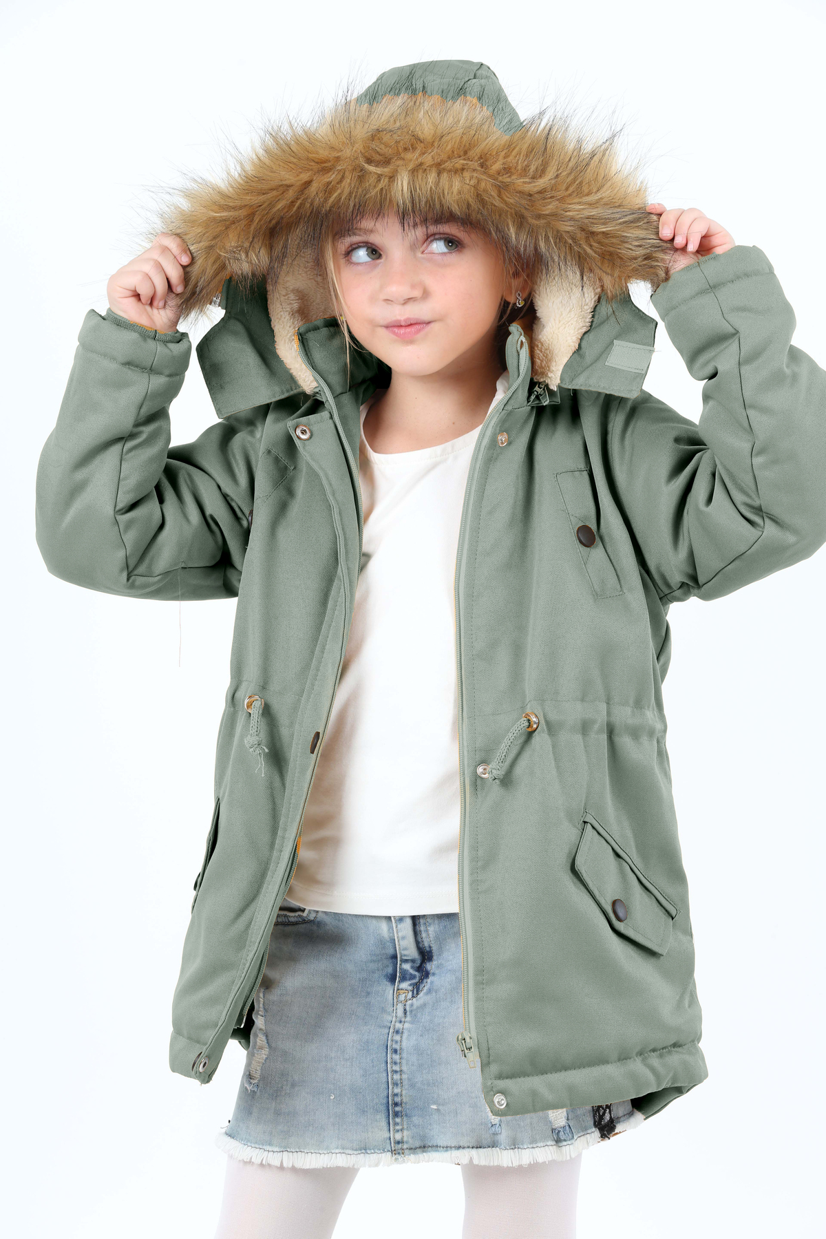Asortix Kız/Erkek Çocuk Unisex Su Geçirmez Kanvas Kumaş Dayanıklı Uzun Ömürlü Kaban fotoğrafı 5 (önizleme)