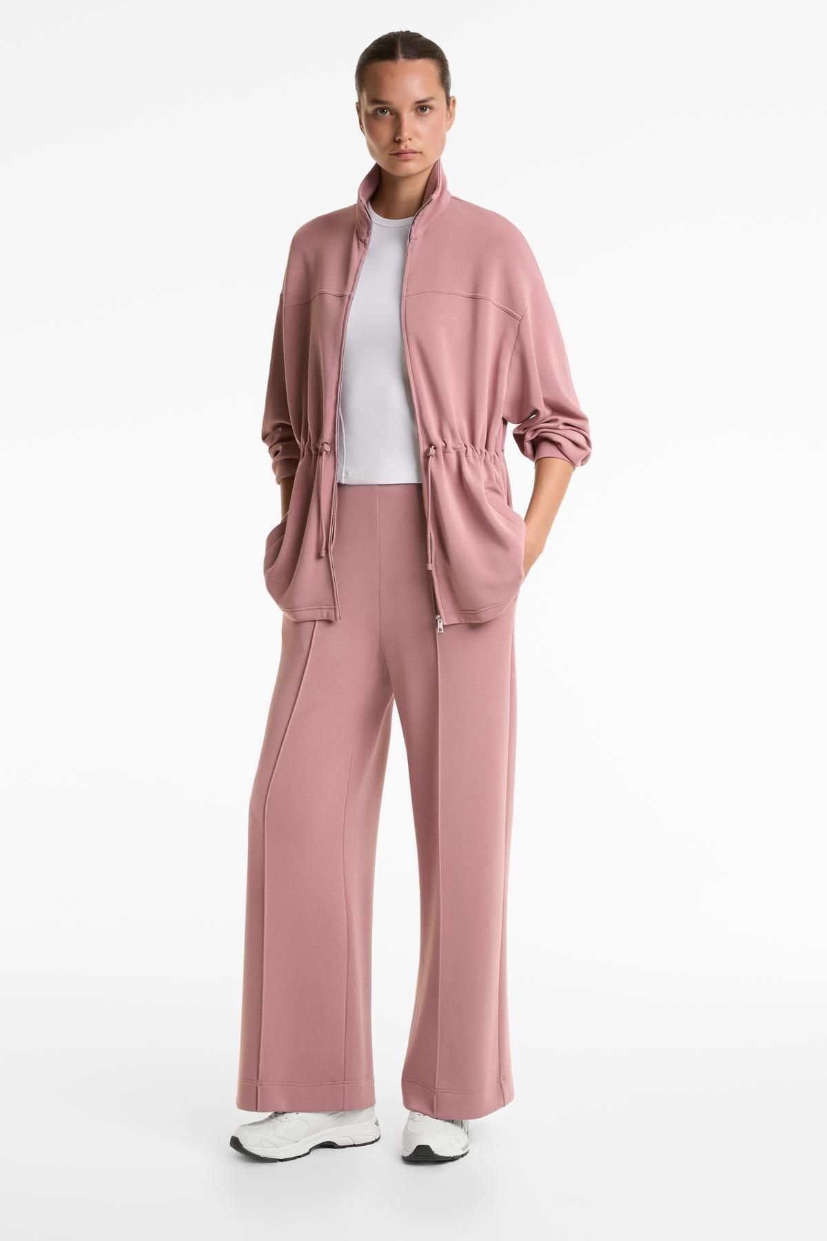 Oysho-Straight-leg trousers with soft-touch modal and crease 6