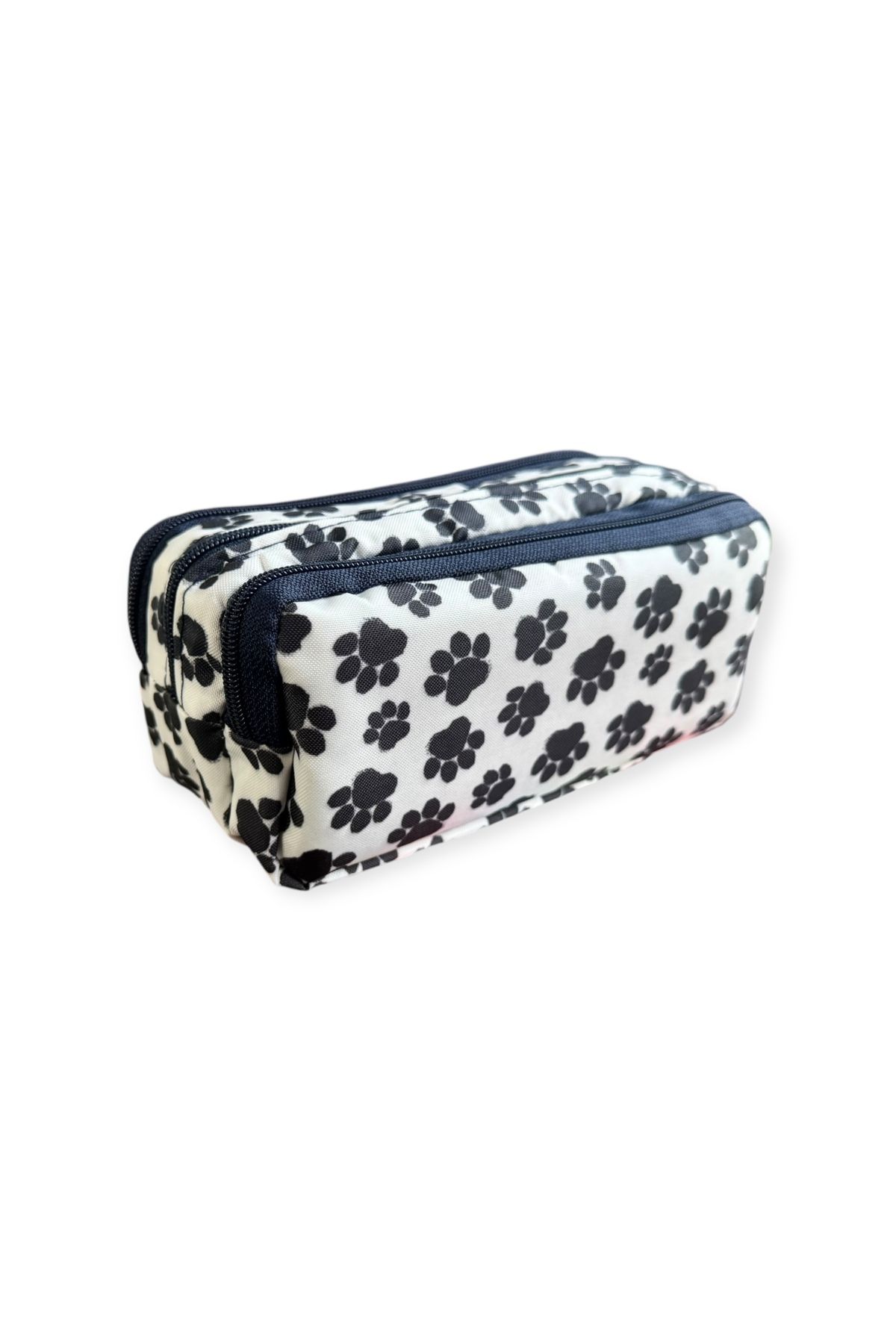 Polin-Three Compartment Patterned Pencil Bag, 8 Different Models, Zippered, Large Size 2