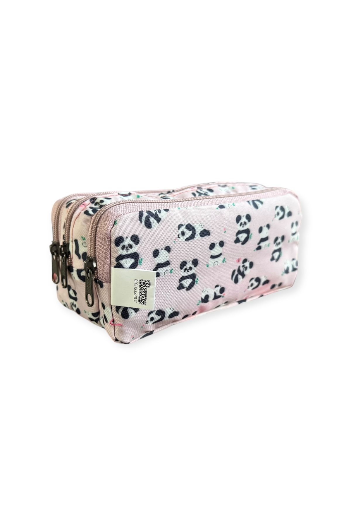 Polin-Three Compartment Patterned Pencil Bag, 8 Different Models, Zippered, Large Size 1