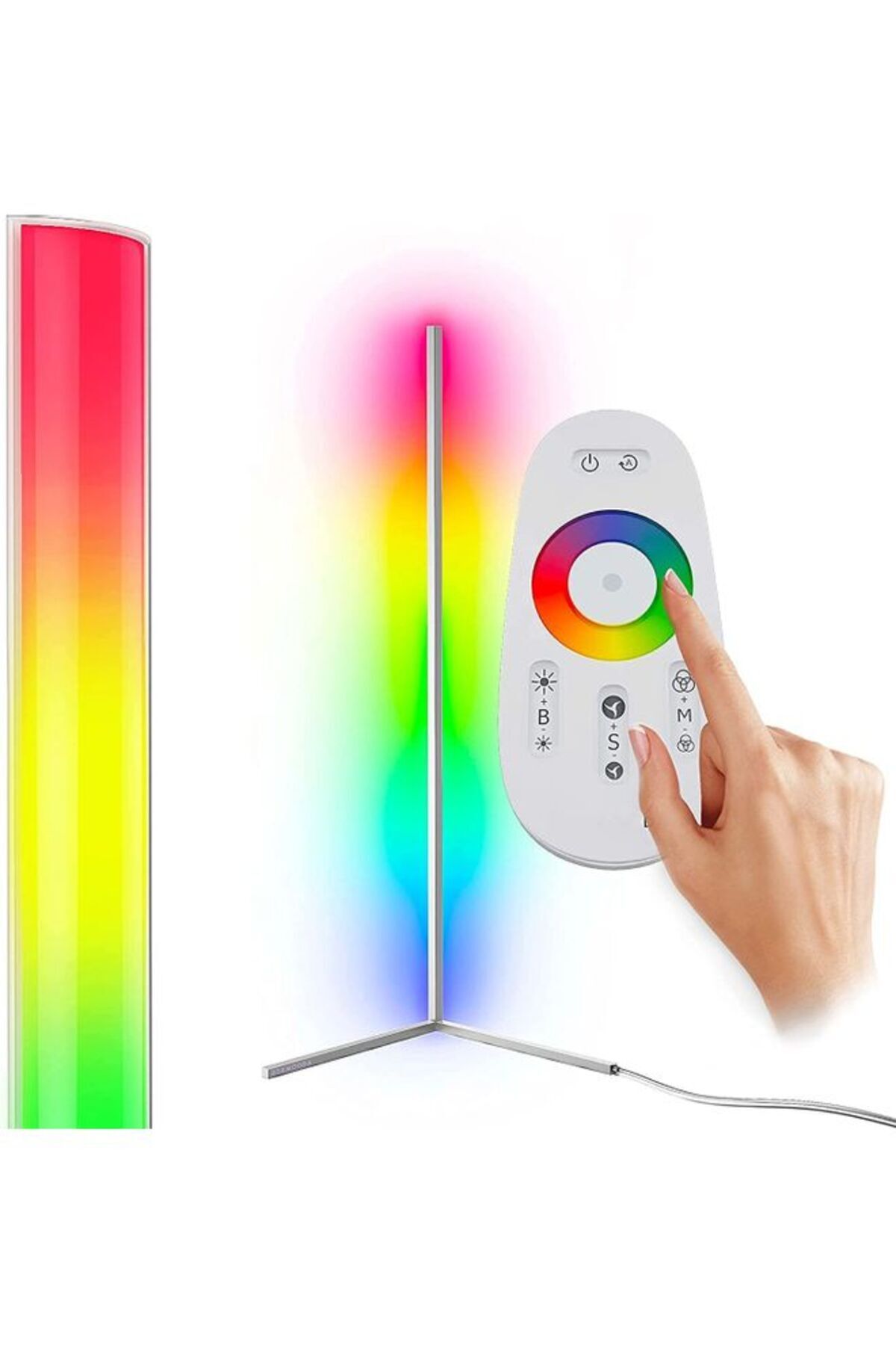 Generic-XiuWoo Remote Control RGB LED Corner Floor Lamp Multicolour 1
