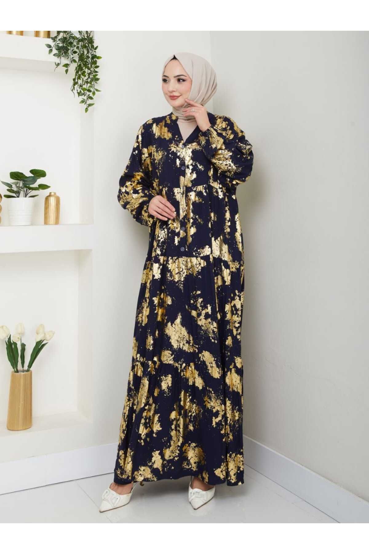 Moda Krash-Oversize Viscosse Dress with Paper Print 2