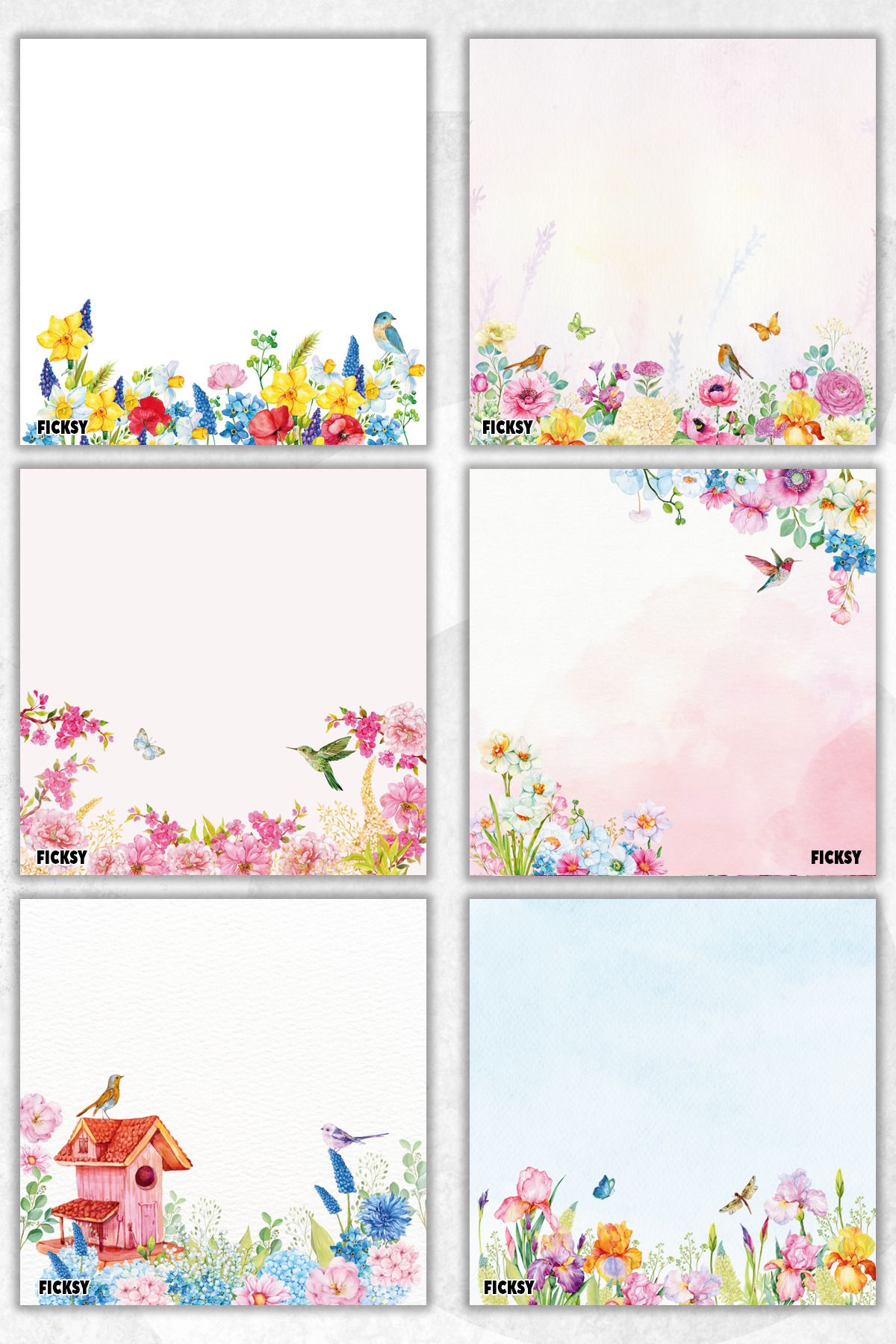 Ficksy-Flower Memo Pad - 9*9 cm Size - 50 Sheets - Notepad - Memopad - Note Paper - to Do List - Notebook 1