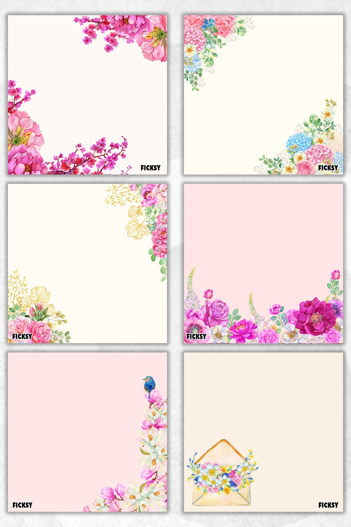 Ficksy-Flower Memo Pad - 9*9 cm Size - 50 Sheets - Notepad - Memopad - Note Paper - to Do List - Notebook 1