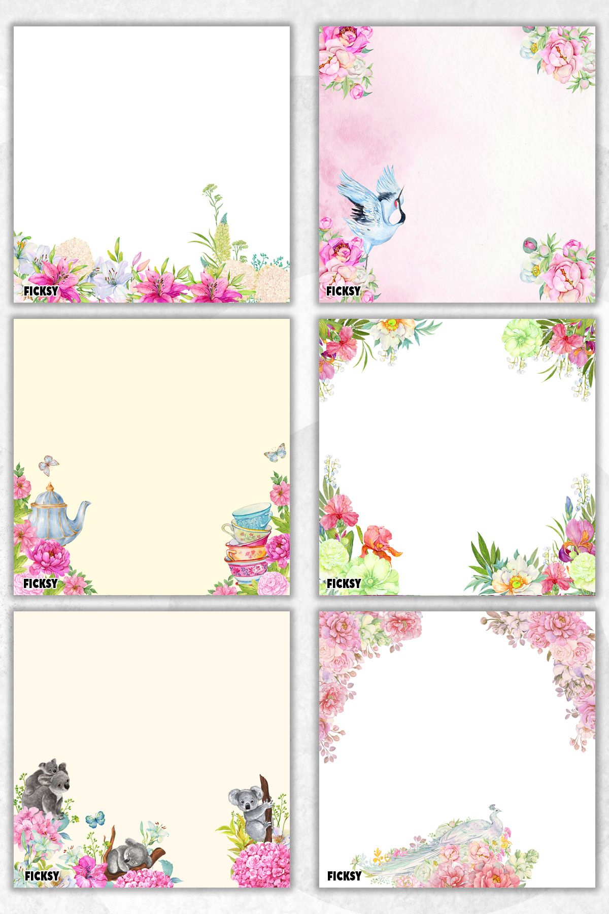 Ficksy-Flower Memo Pad - 9*9 cm Size - 50 Sheets - Notepad - Memopad - Note Paper - to Do List - Notebook 1