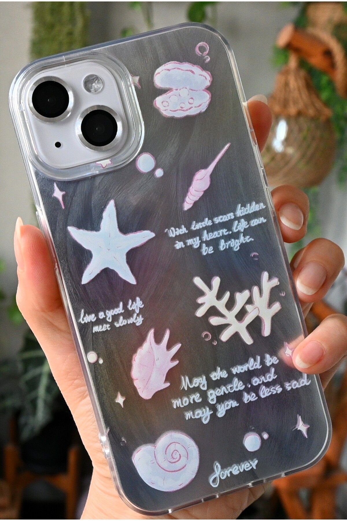 Go Aksesuar-iPhone 15 - 14 - 13 Compatible Shine Sea Color Gradient Glossy Design Silicone Case 3