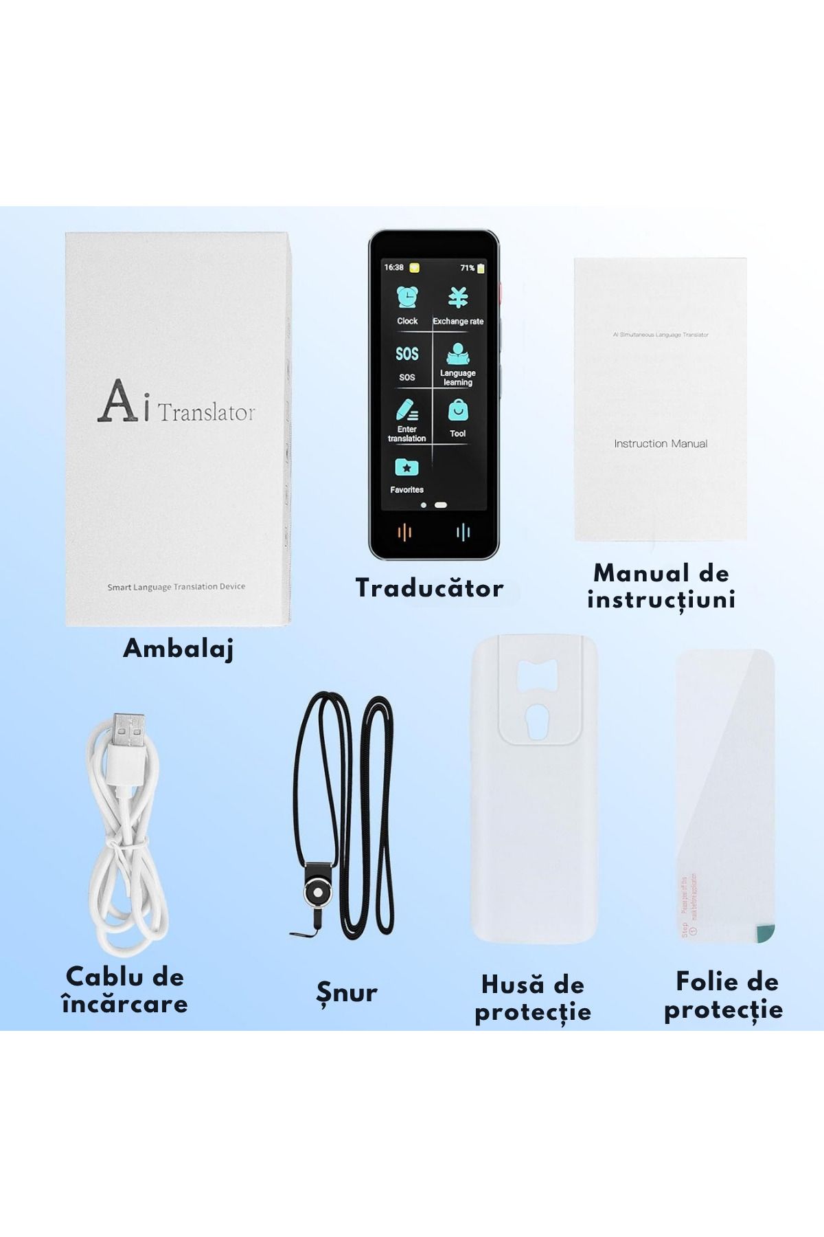 VisionHub-Smart Digital Bidirectional Voice Translator with over 137 Languages Online and Offline, Real-time 10