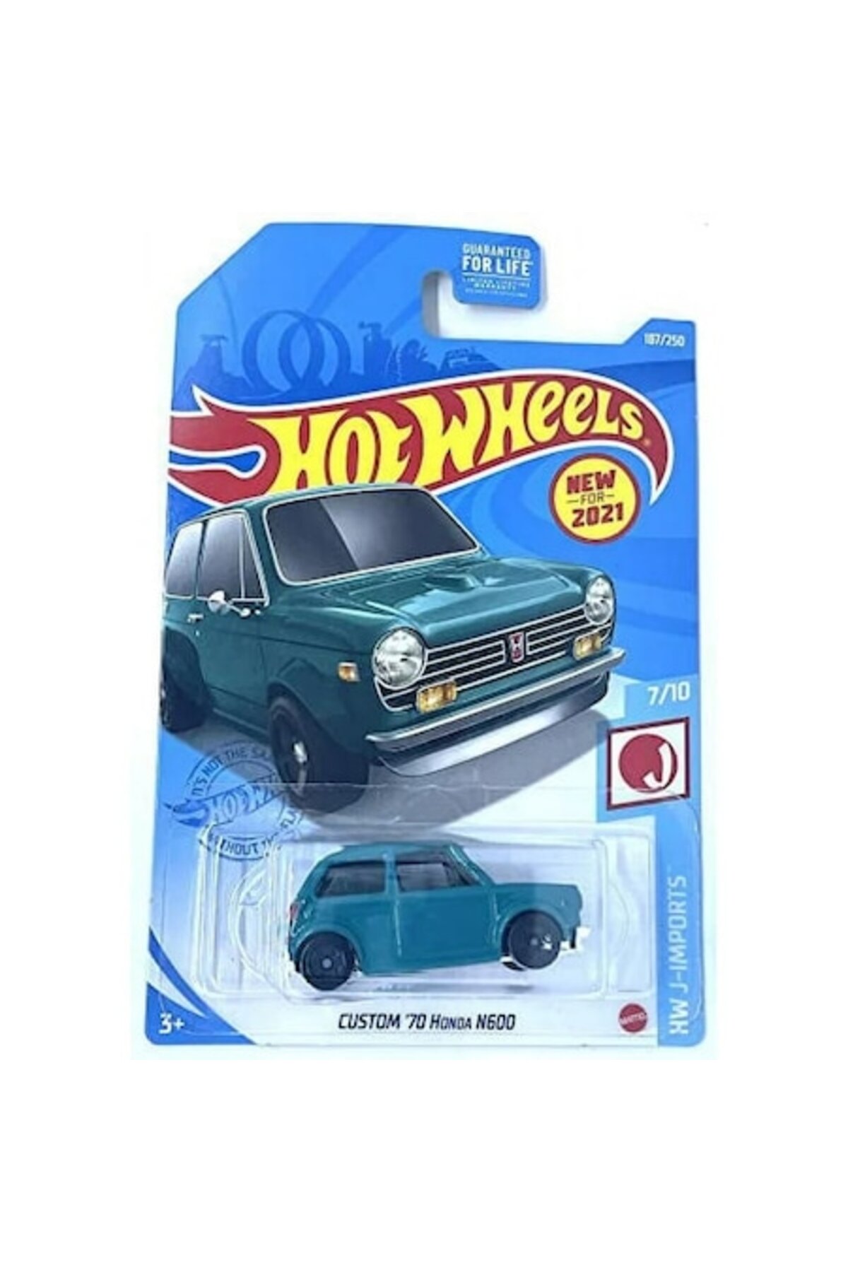 Masinuta Metalica Hot Wheels Custom '70 Honda N600, Colectia HW J-Imports 2021, Verde, 1:64