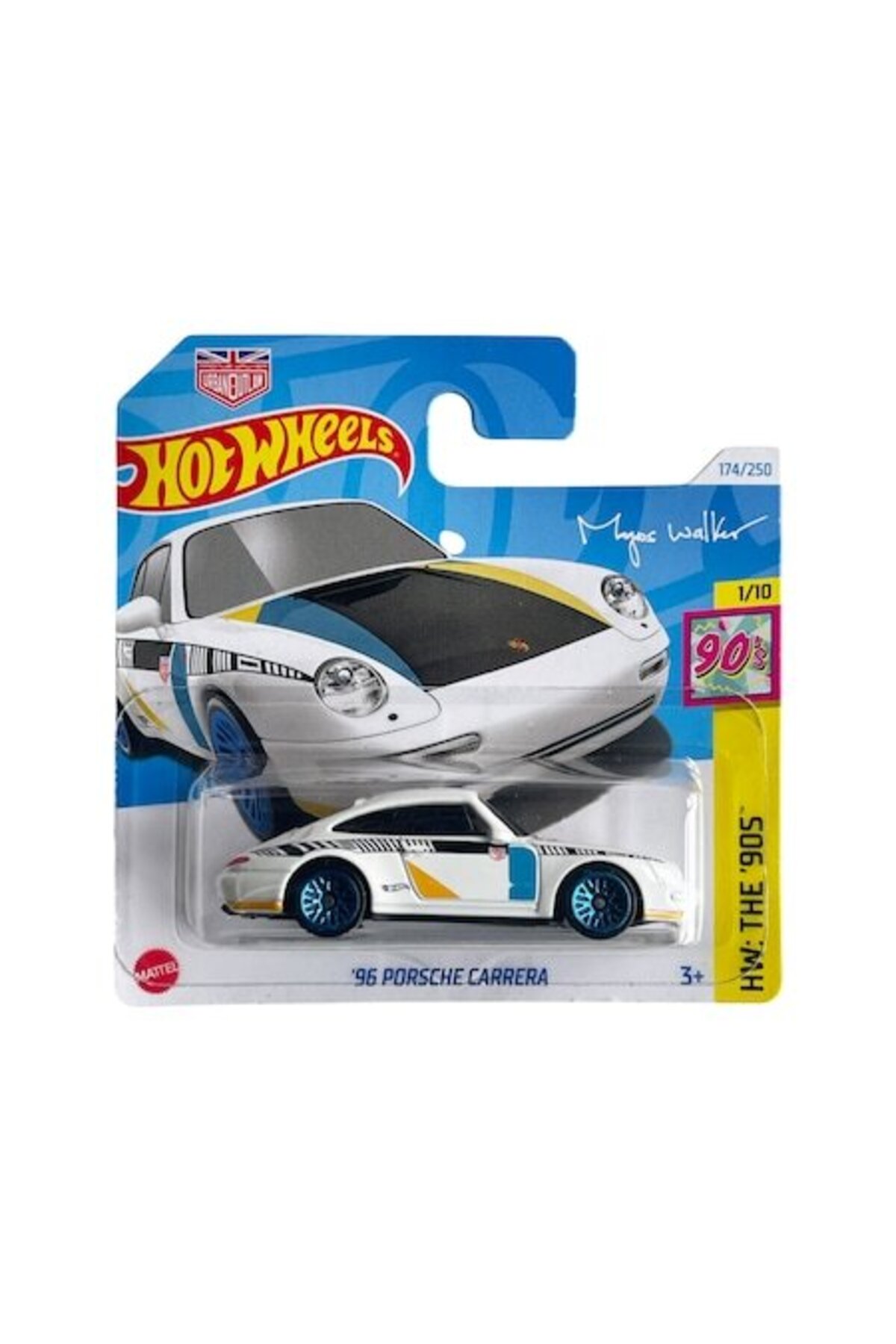 Masinuta Hot Wheels '96 Porsche Carrera, alb, 1:64