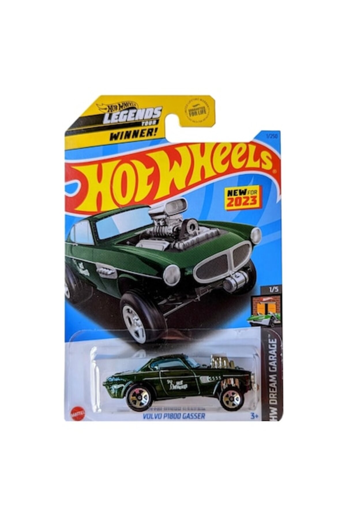 Masinuta metalica Hot Wheels, Volvo P1800 Gasser, 1:64, Verde
