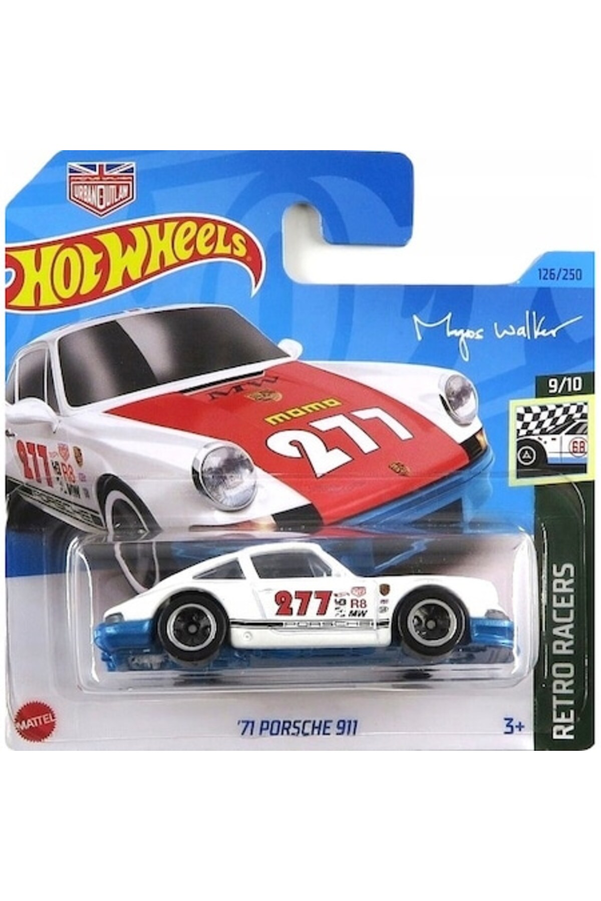 Masinuta Metalica Hot Wheels, '71 Porsche 911, Alb, 1:64