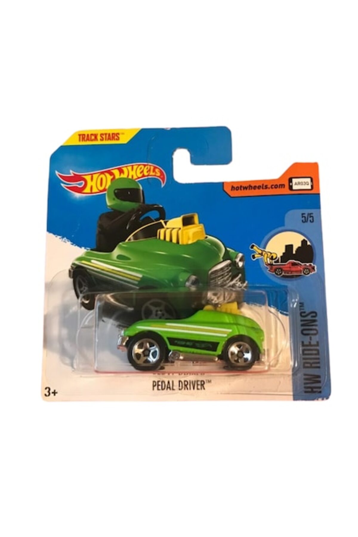 Masinuta Metalica Hot Wheels, Pedal Driver, Colectia HW Ride-Ons - Editia 2017, Verde, 1:64