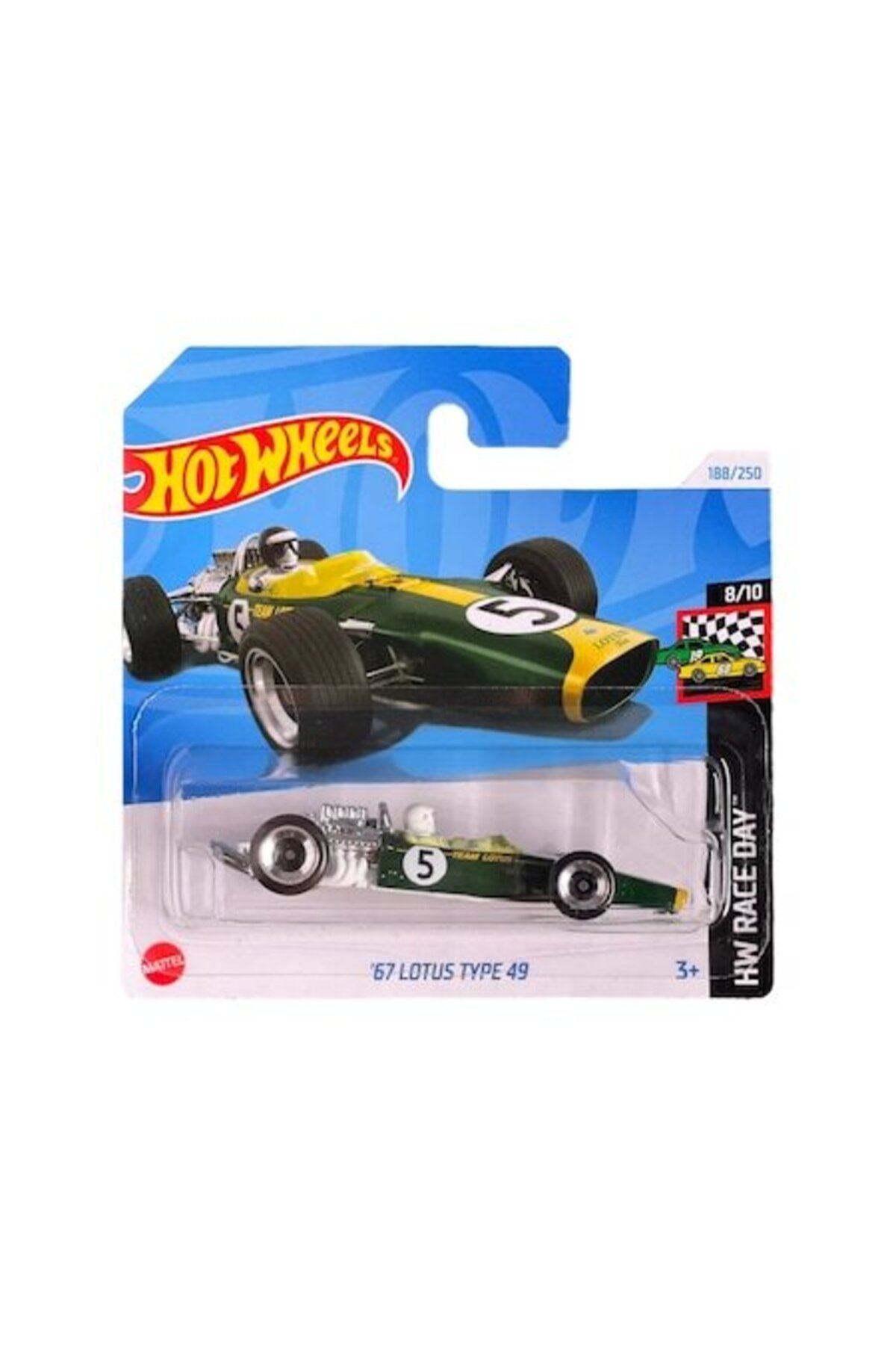 Masinuta Hot Wheels '67 Lotus Type 49, verde, 1:64 - model 2024
