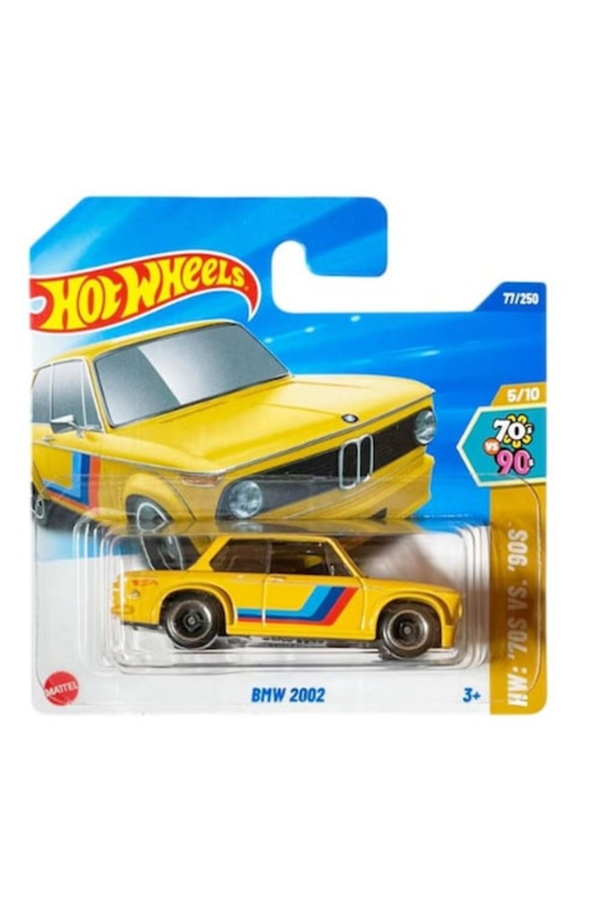 Masinuta Hot Wheels BMW 2002, Galben, 1:64 - model 2025, 70 vs 90