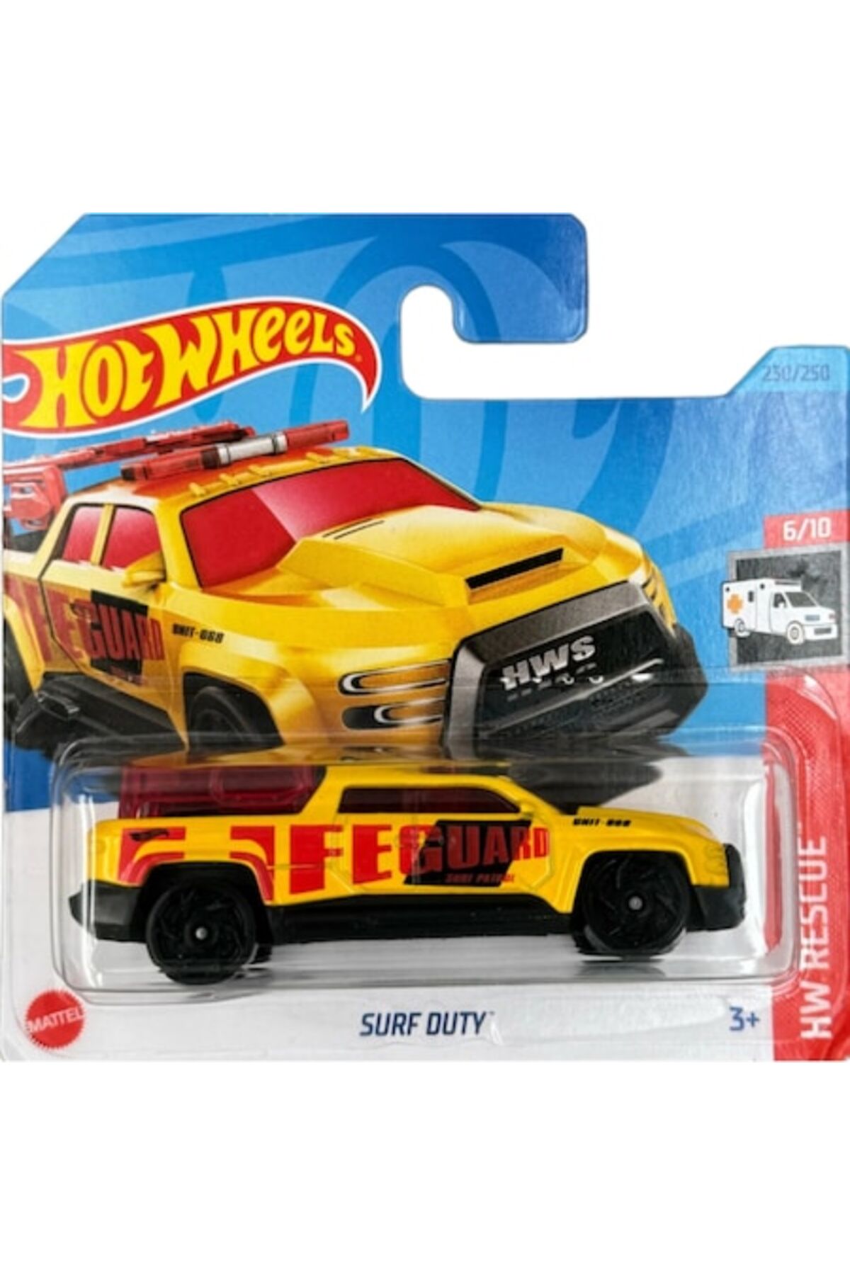 Masinuta metalica Hot Wheels, Surf Duty, Colectia 2023, 1:64, Galben