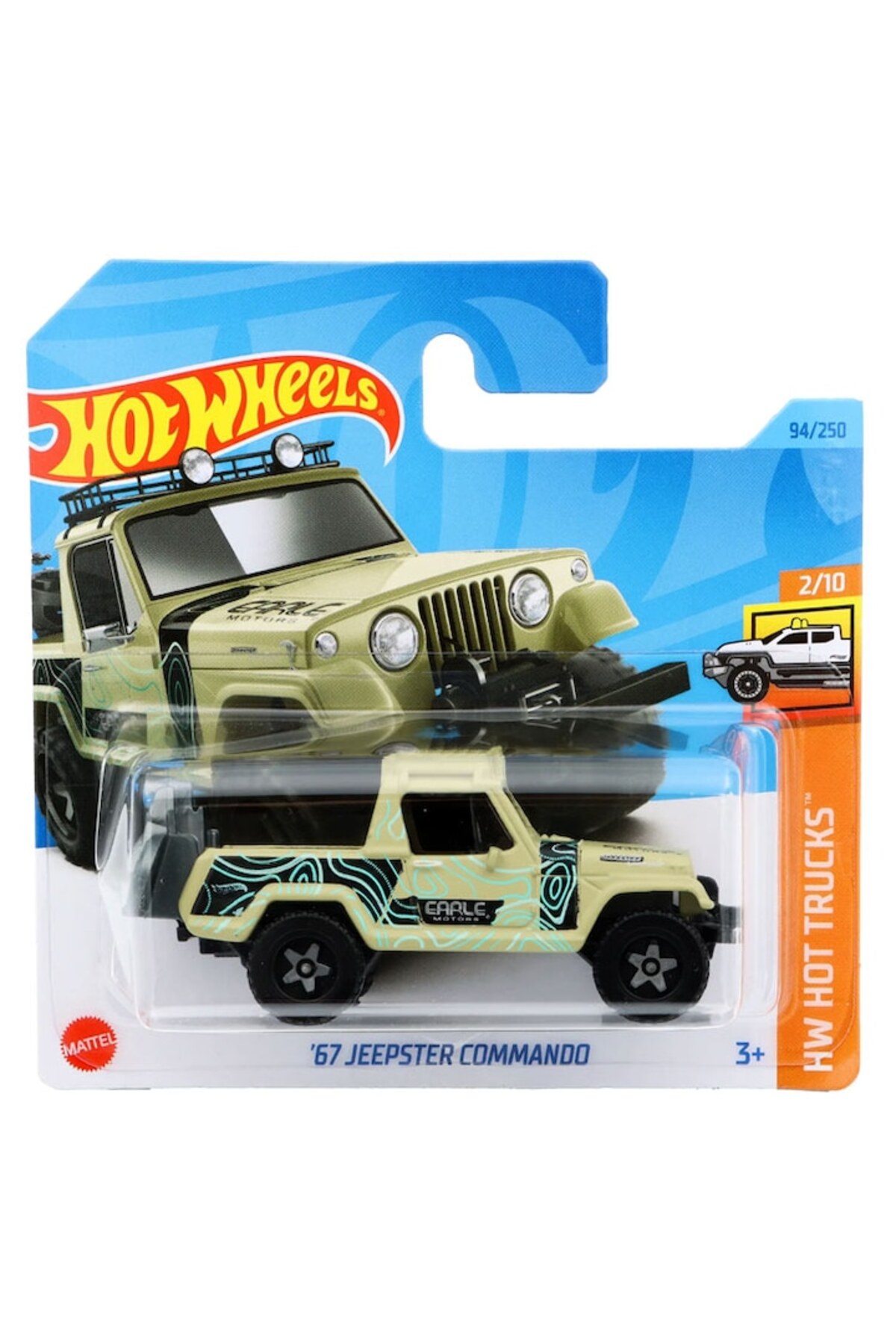 Masinuta Metalica Hot Wheels '67 Jeepster Commando, Colectia 2023, Kaki, 1:64