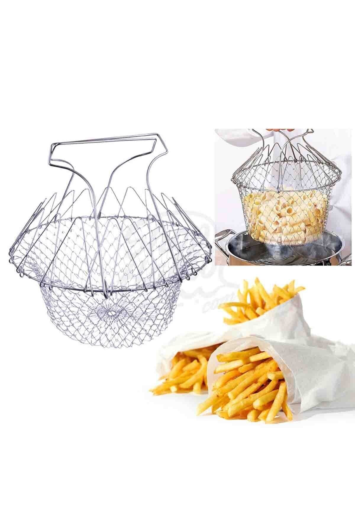 kapsulavm-Multifunctional Practical Strainer Folding - Frying Boiling Apparatus -Chef Basket 3