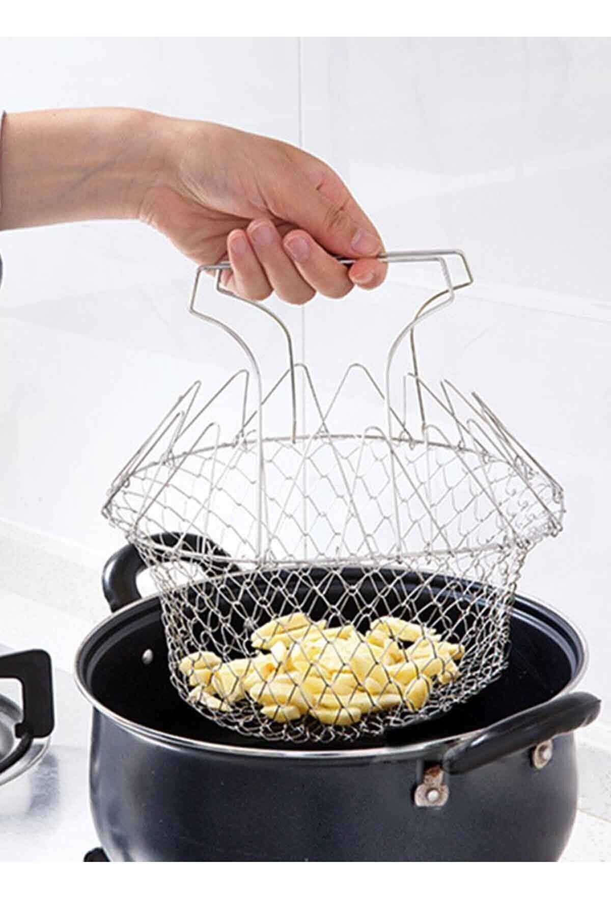 kapsulavm-Multifunctional Practical Strainer Folding - Frying Boiling Apparatus -Chef Basket 2