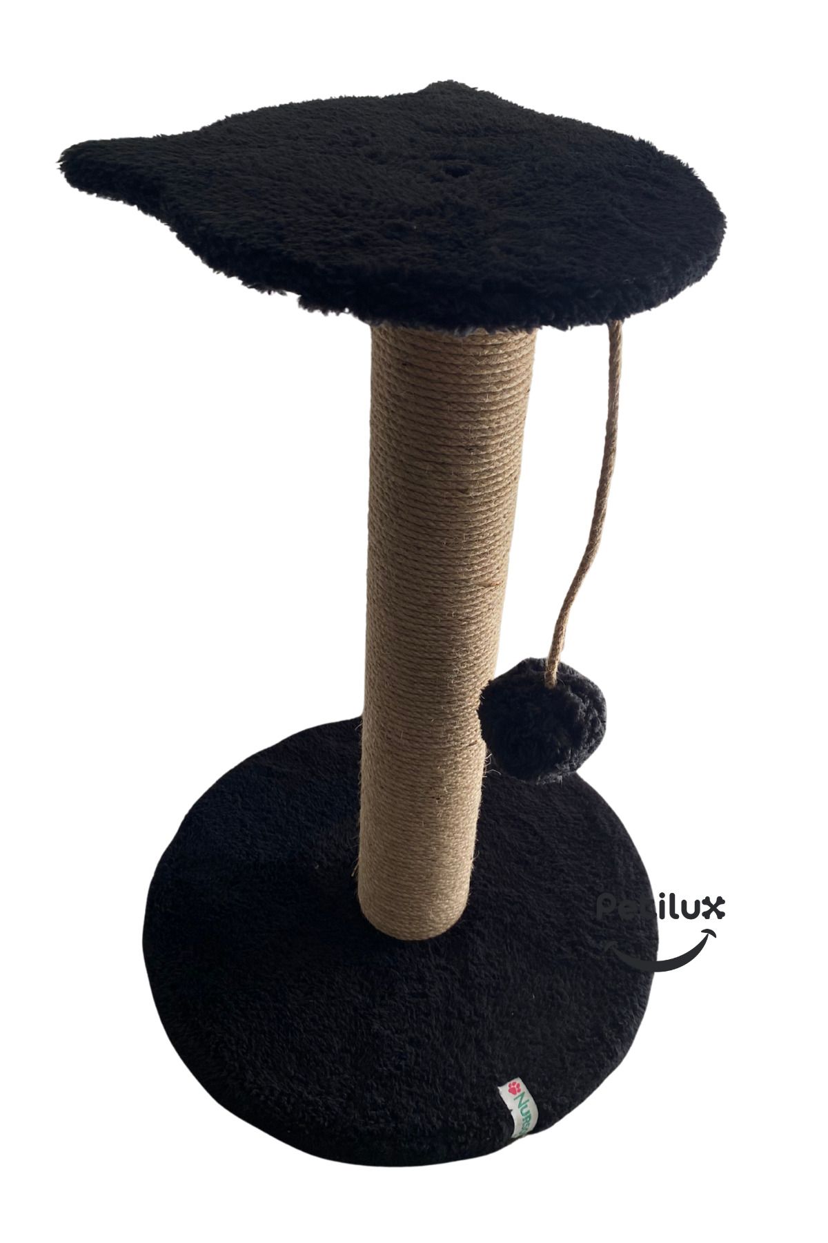 Petilux-Jute Drawstring Single Scratching Post with Cat Head Figure Step Top 4