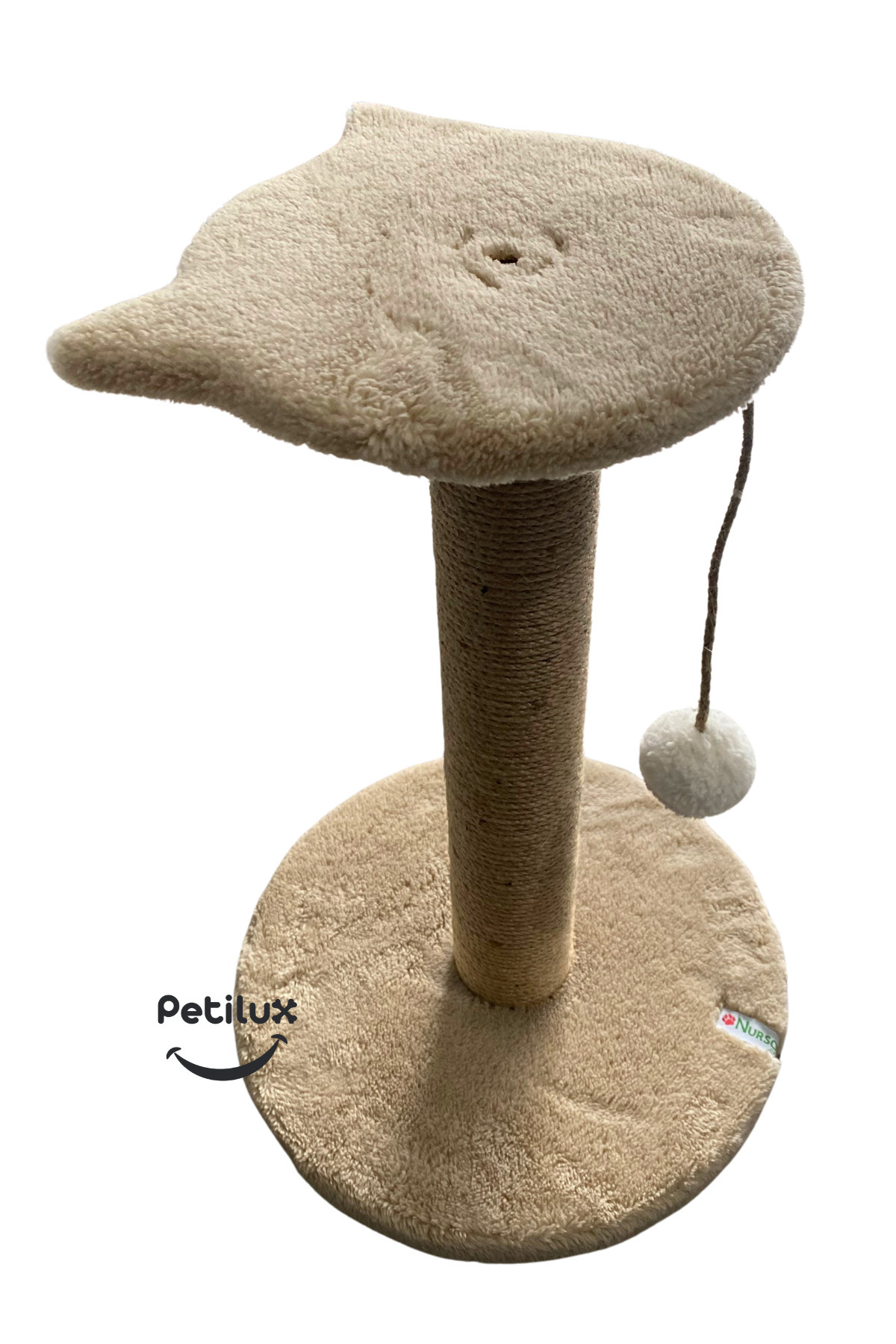 Petilux-Jute Drawstring Single Scratching Post with Cat Head Figure Step Top 5