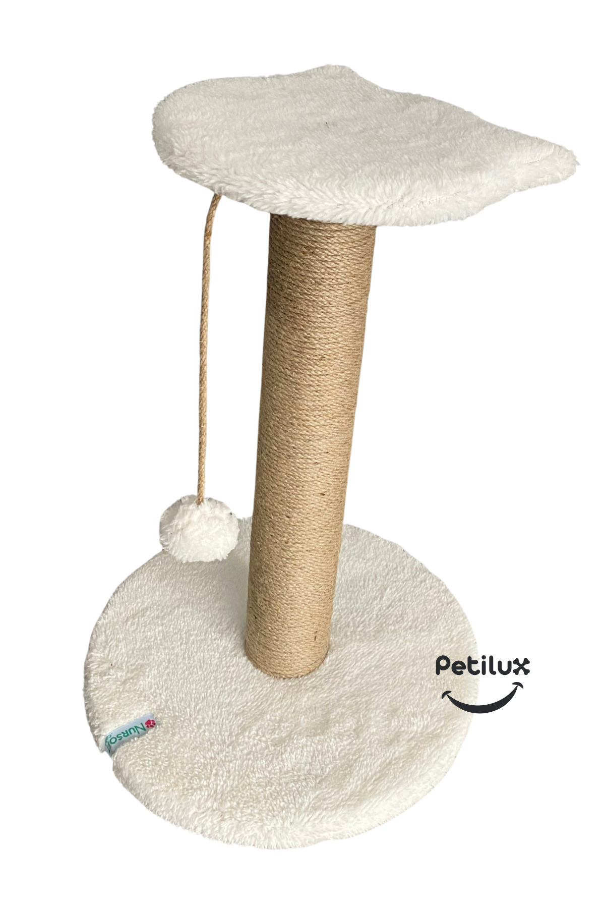 Petilux-Jute Drawstring Single Scratching Post with Cat Head Figure Step Top 4