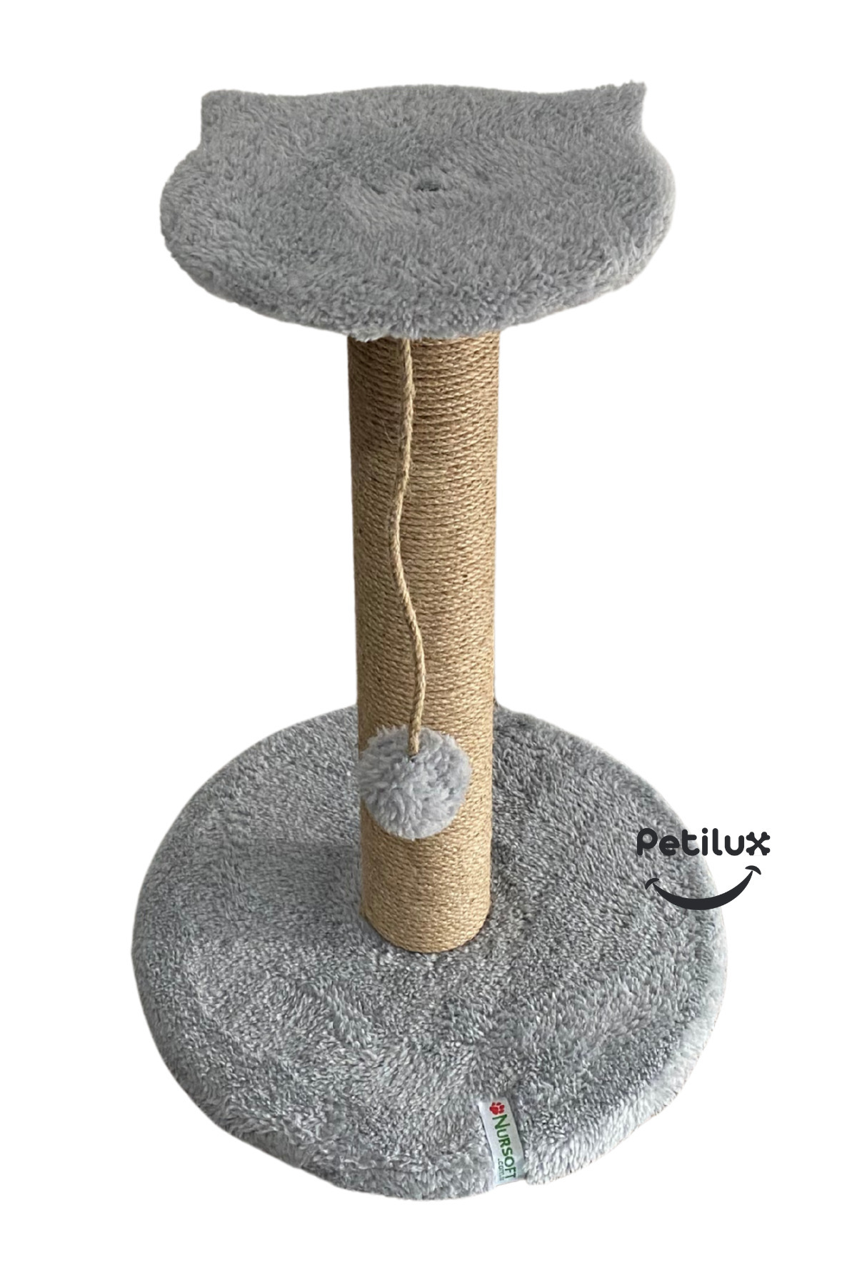 Petilux-Jute Drawstring Single Scratching Post with Cat Head Figure Step Top 2