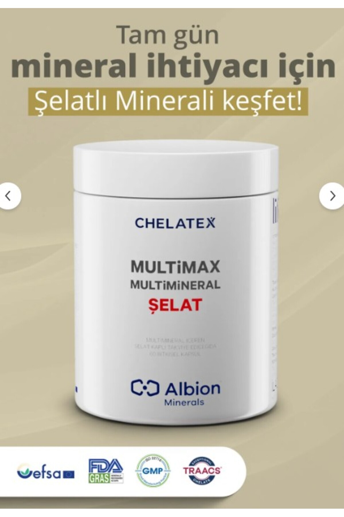 Chelatex Multimax Multimineral Şelat Takviye Edici Gıda 60 Bitkisel Kapsül