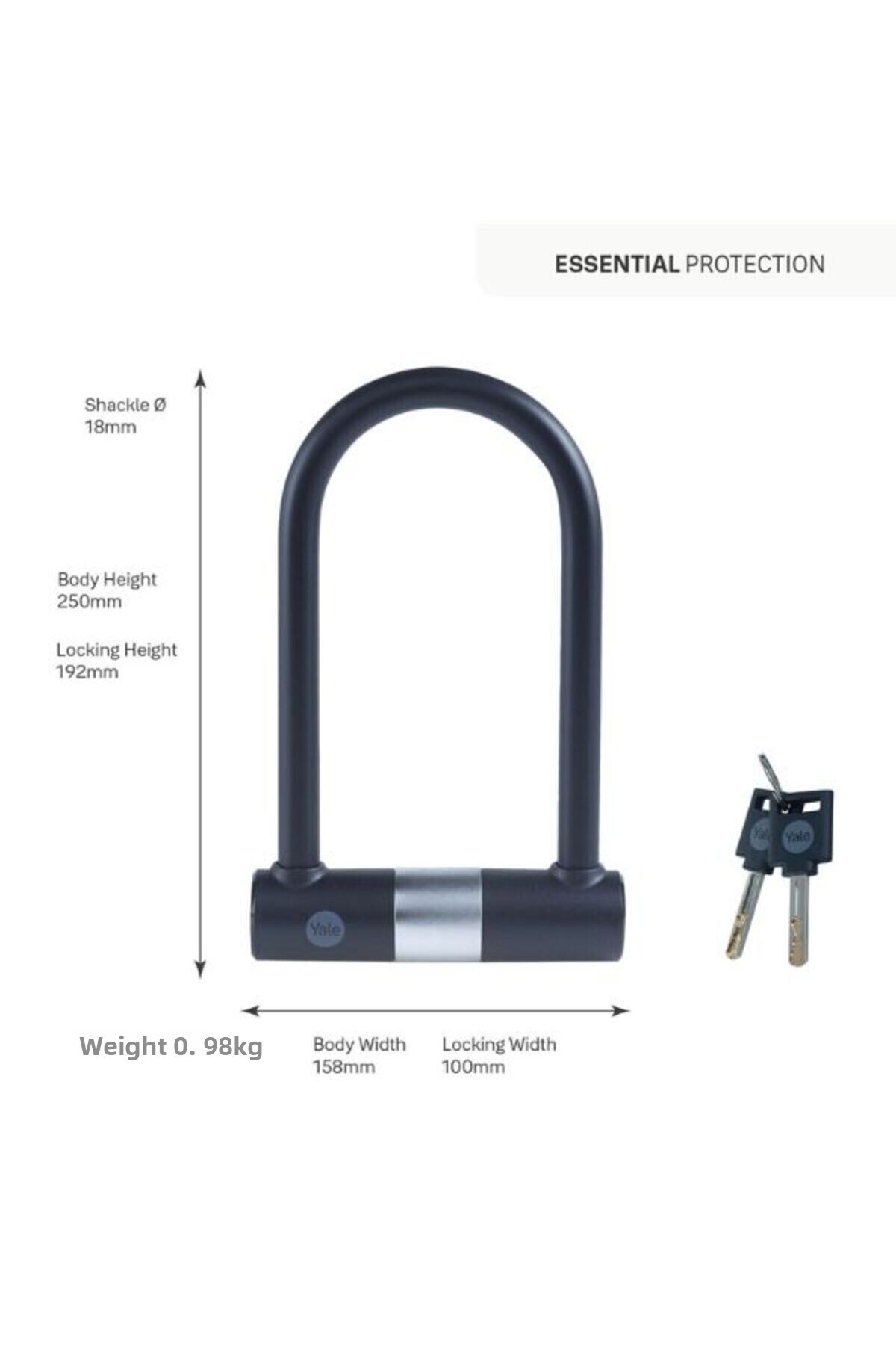 Yale-Essential U - Bike Lock - Keyed 5