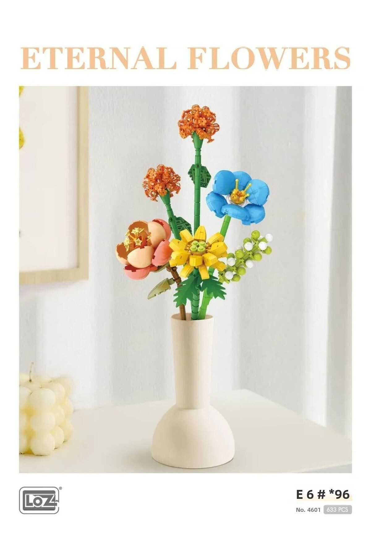 مجموعه گل‌های جاودان – گل‌آرایی ۶۳۳ تکه شامل آفتابگردان، هورتنزیا، سوسن و پیونی اسباب‌بازی