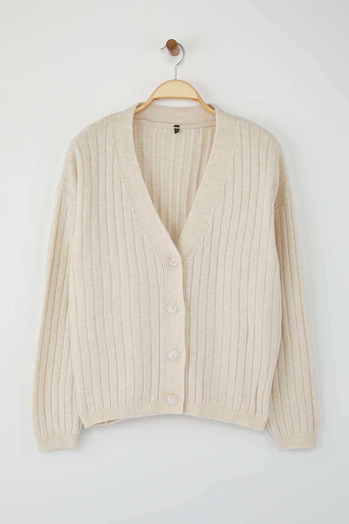 Trendyolmilla  Wardrobe Essentials Taş Yumuşak Dokulu Basic Triko Hırka | TWOAW26HI00119 - Görsel 5