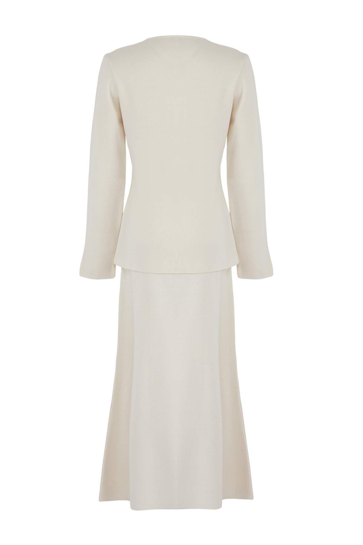 Trendyol Modest-Ecru Buckle Regular Double Plate Plain Knitwear Hijab Top and Bottom Set Tctaw26Us00011 2