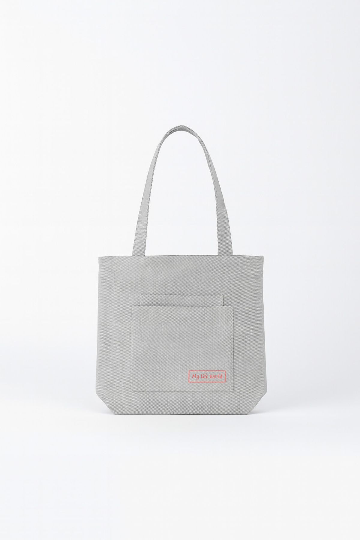 YUNUSOĞLU HOME-Multi-Purpose Premium Life Printed Light Gray Dot Pattern Medium Size Canvas Hand and Shoulder Bag 2