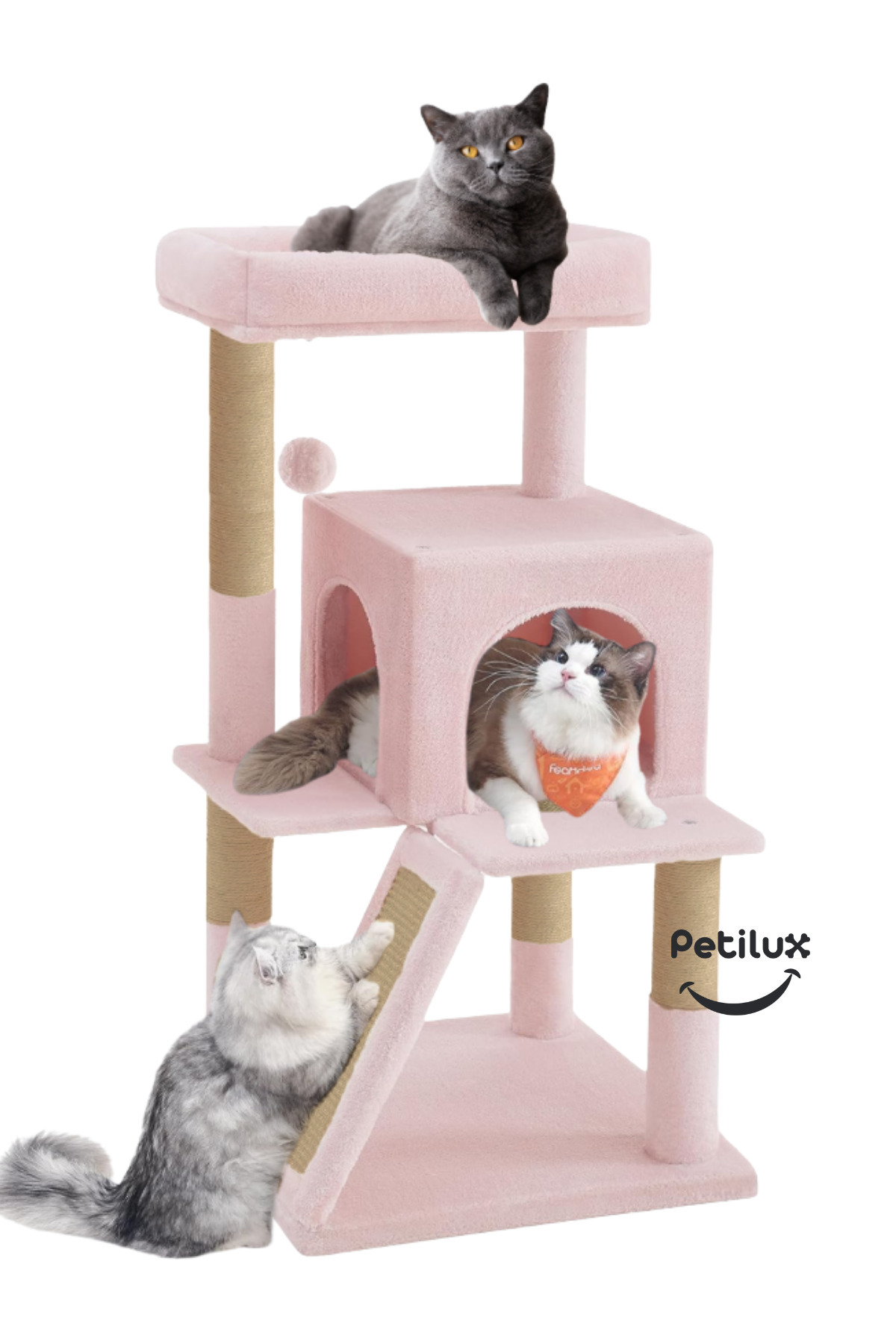 Petilux Teraslı Dekoratif Kedi Tırmalama Evi