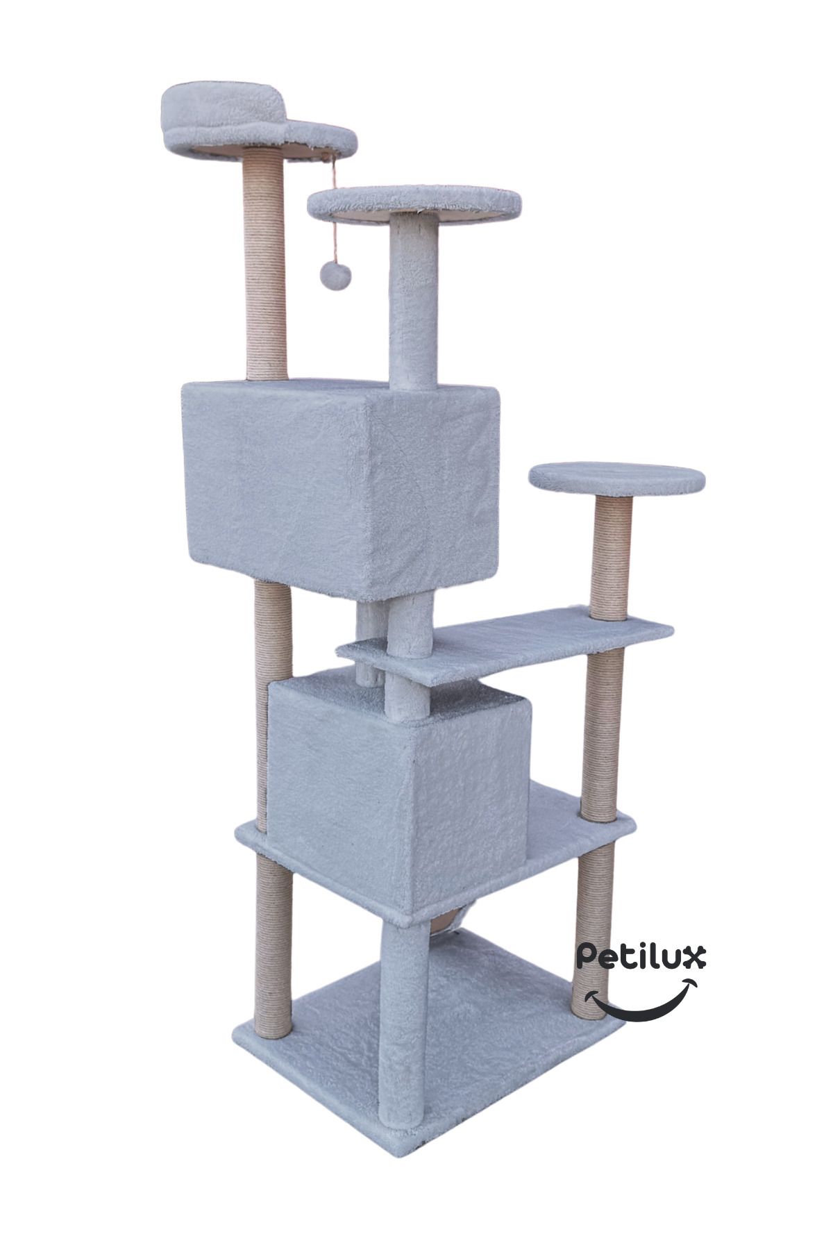 Petilux-Multi-Storey Cat House and Scratching Tower Cat Play and Rest Area with Jute Drawstring Scratching Area 3