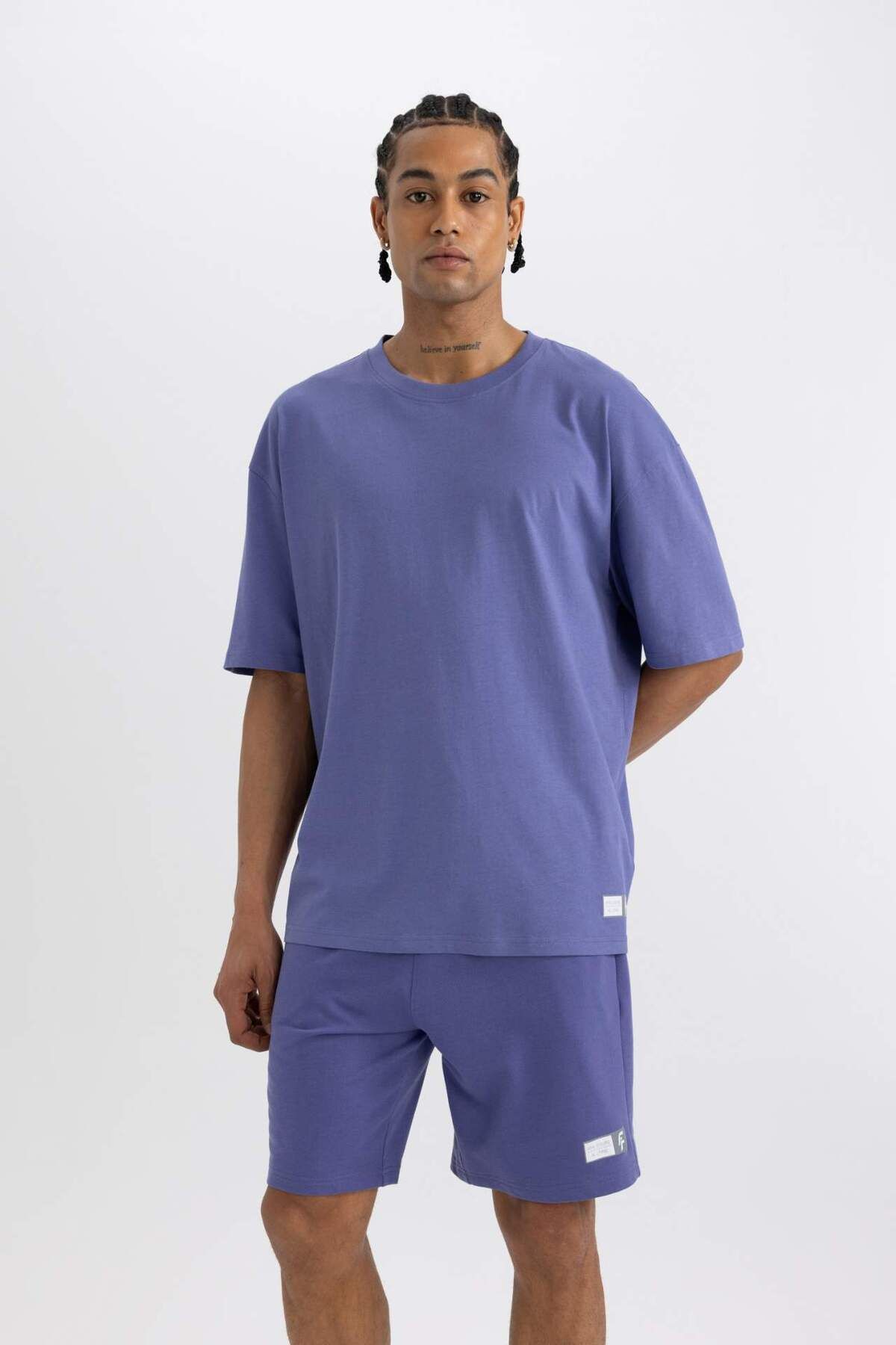 DeFacto-DeFactoFit Slim Fit Slim Fit Pantaloni scurti din țesătură A1625AX24SM 4