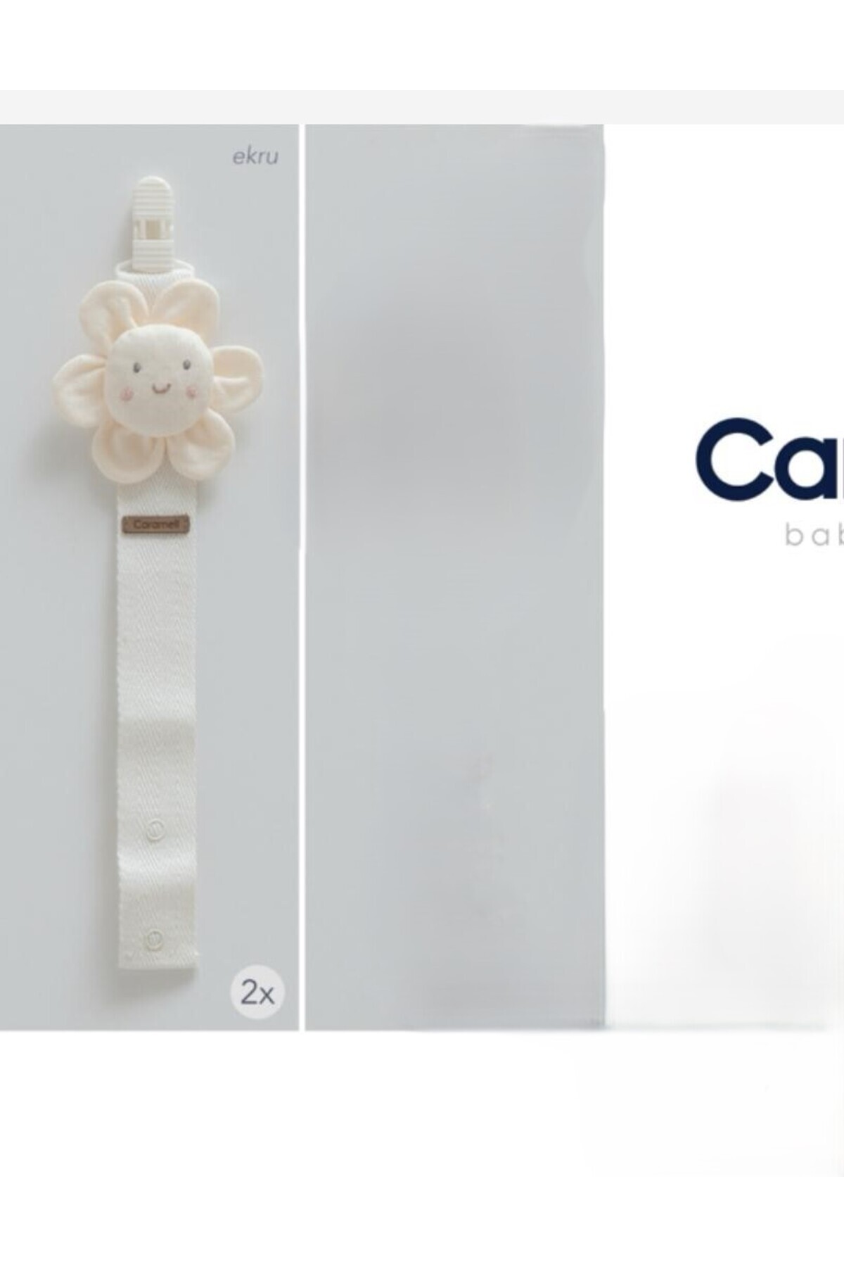 Caramell My Baby Kumsal Gülen Çiçek Emzik Askısı Ekru 2190